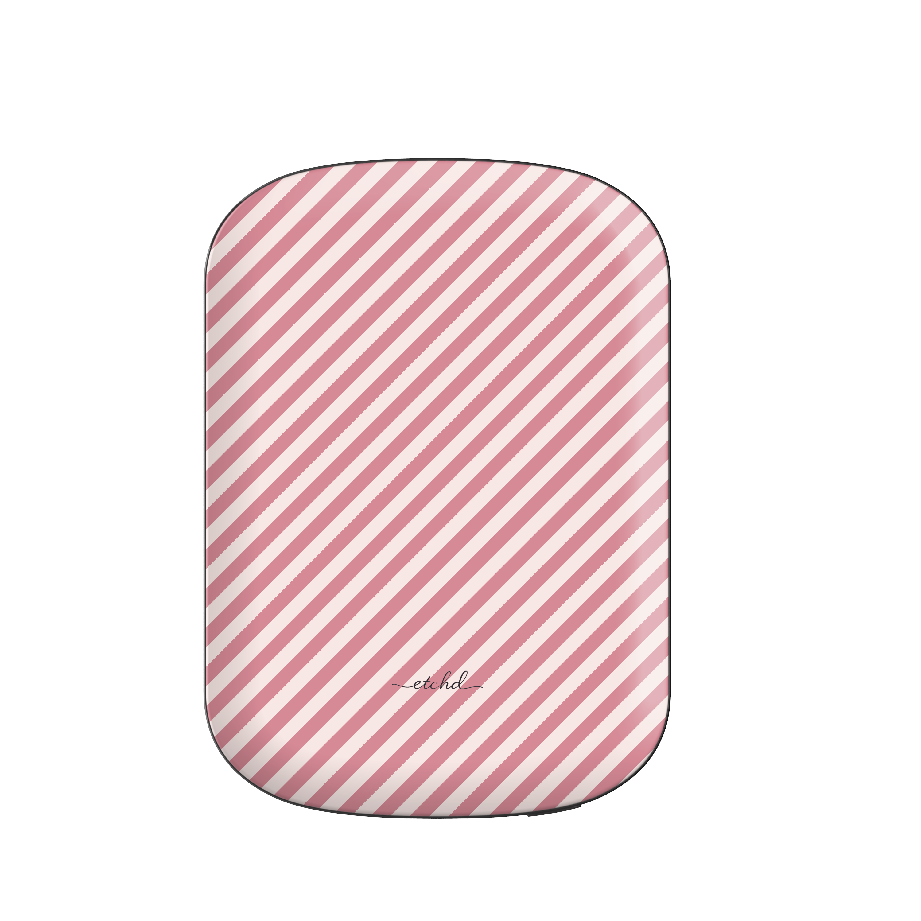 Blush & Cream Striped Diagonal Magnetic Powerbank by etchd