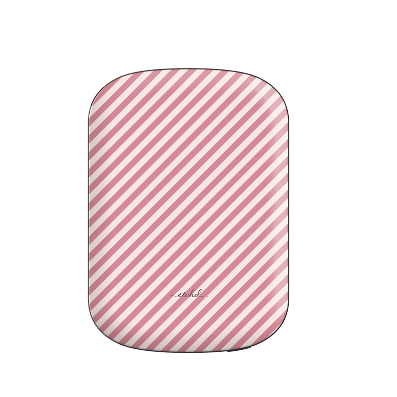 Blush & Cream Striped Diagonal Magnetic Powerbank by etchd