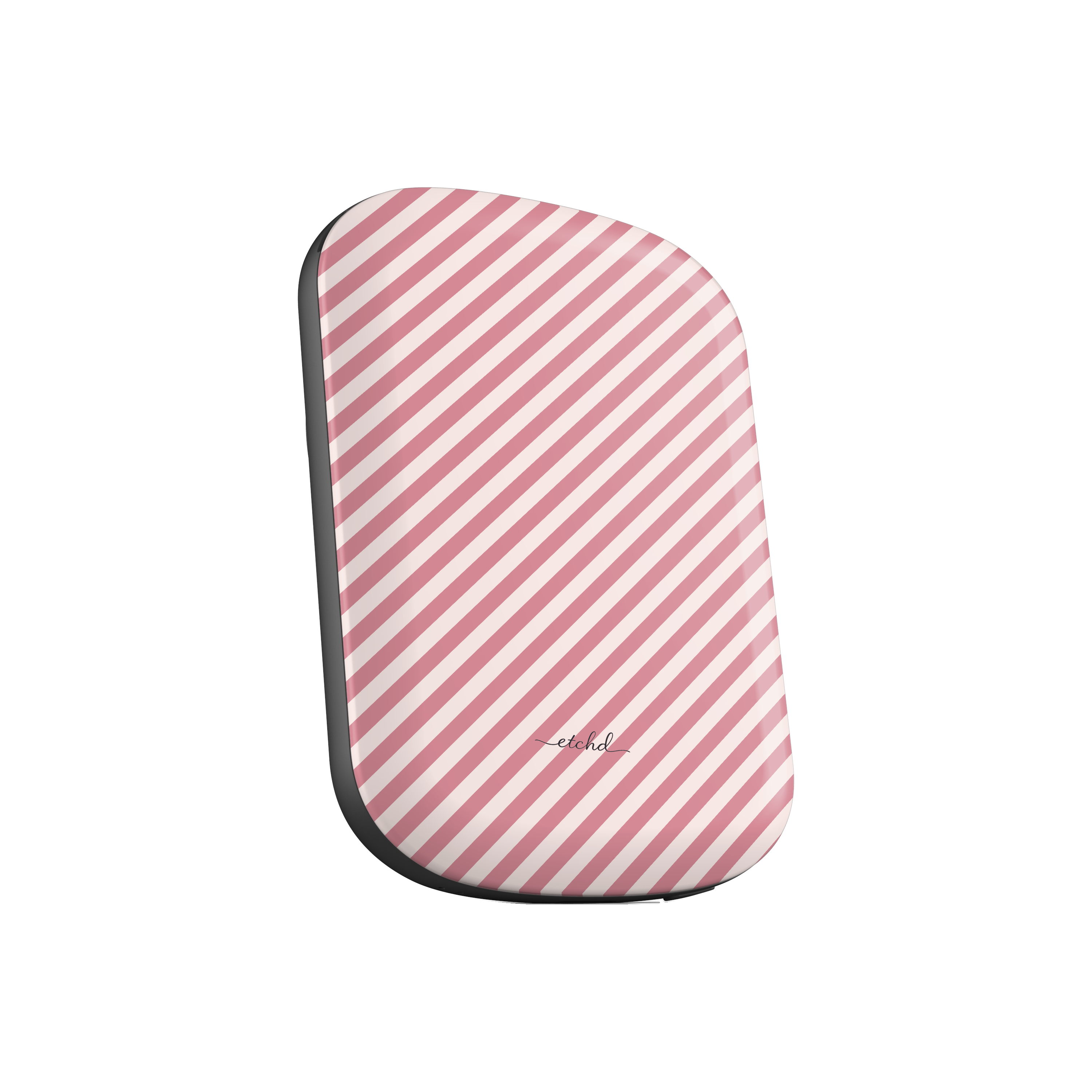 Blush & Cream Striped Diagonal Magnetic Powerbank by etchd, view 2
