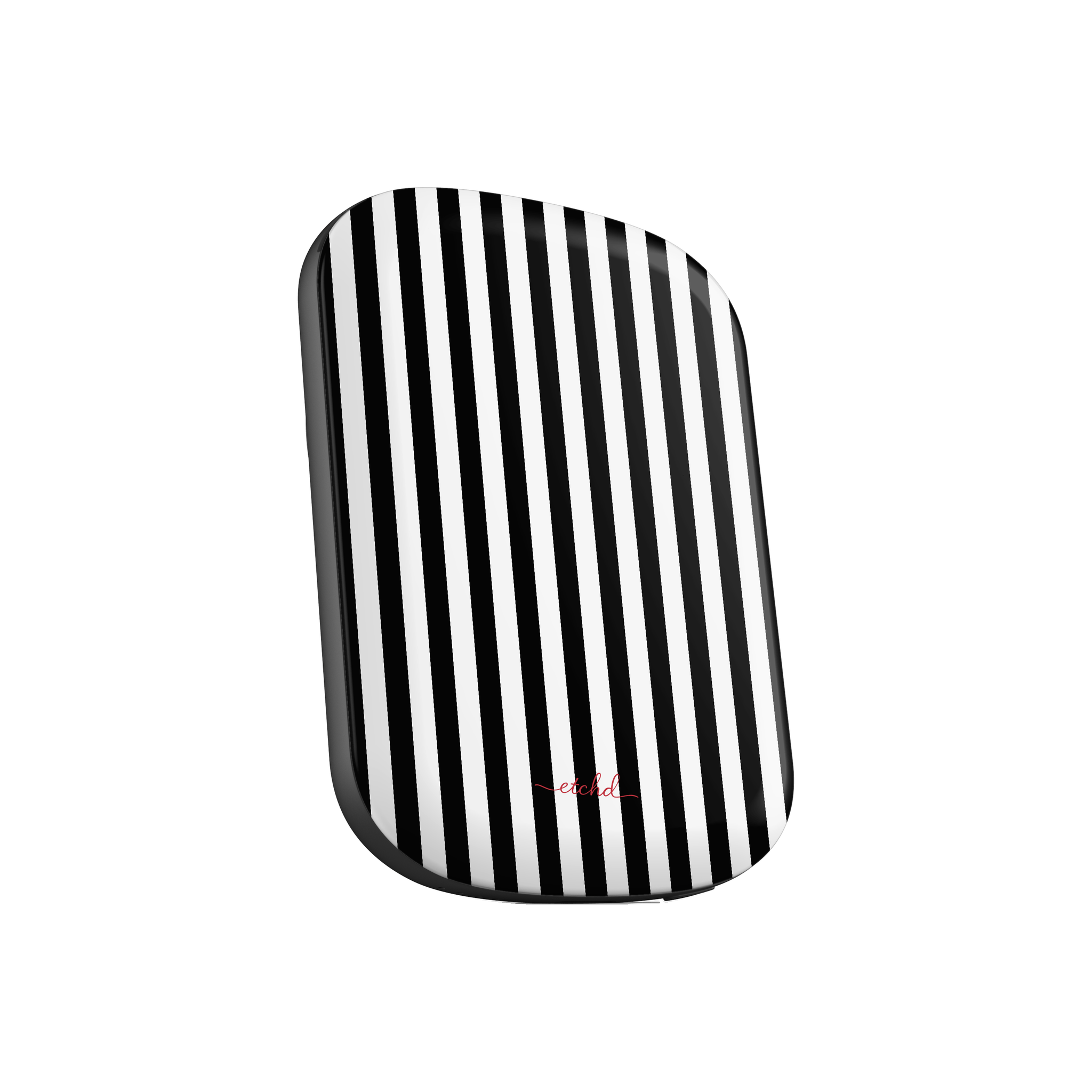 Black & White Striped Batería externa magnética de etchd, vista 2