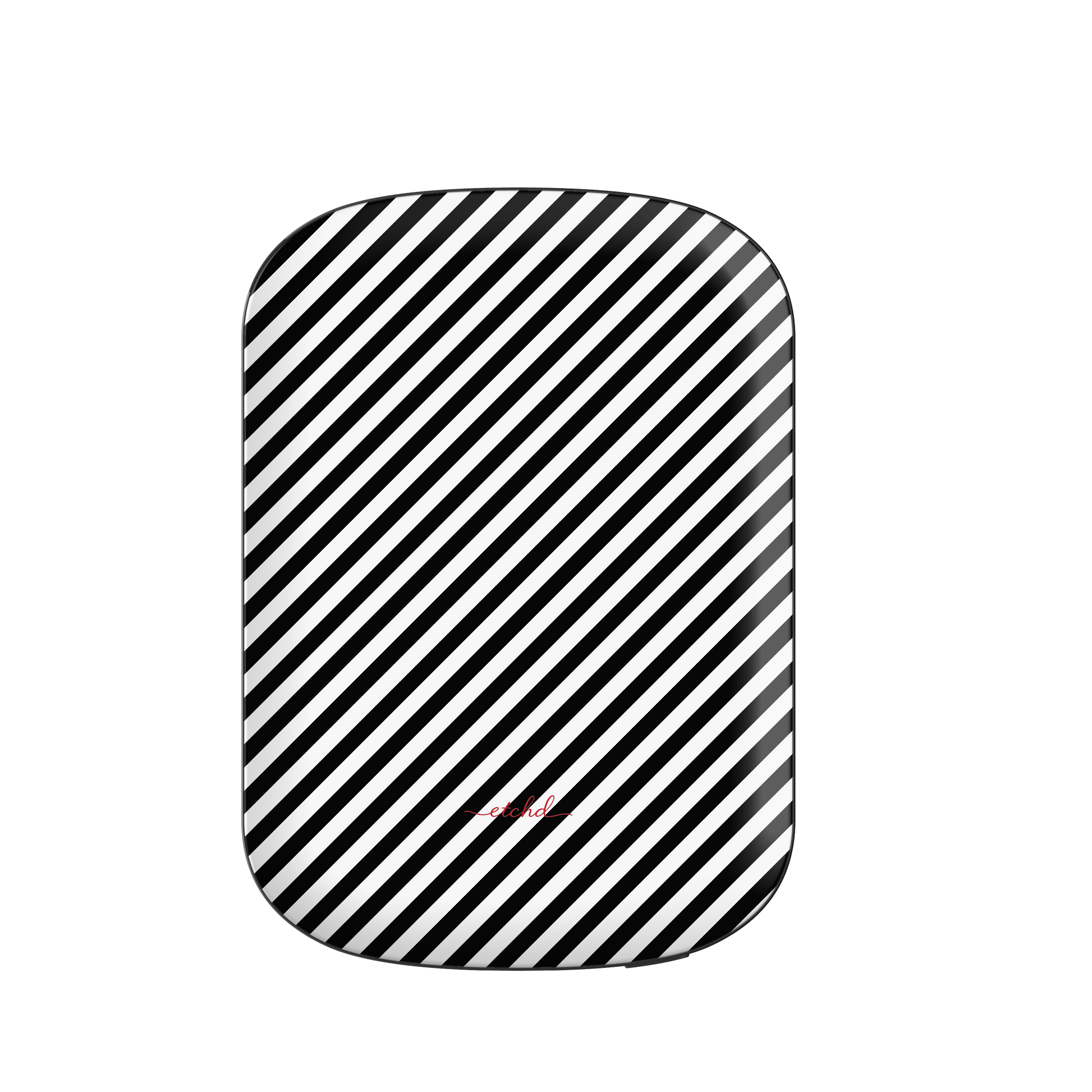 Black & White Striped Diagonal Magnetic Powerbank by etchd