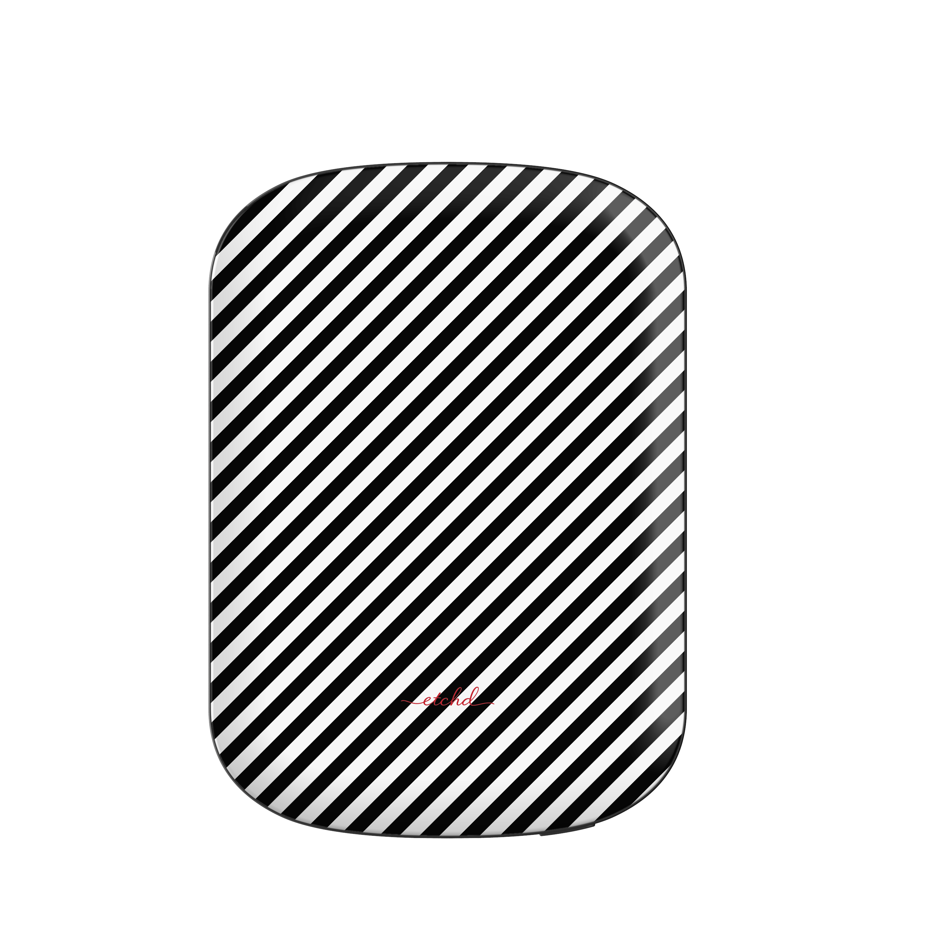 Black & White Striped Diagonal Magnetic Powerbank by etchd