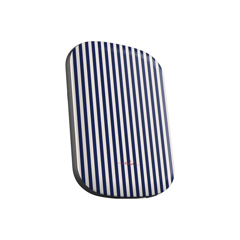Navy & Cream Striped Magnetic Powerbank by etchd, view 2