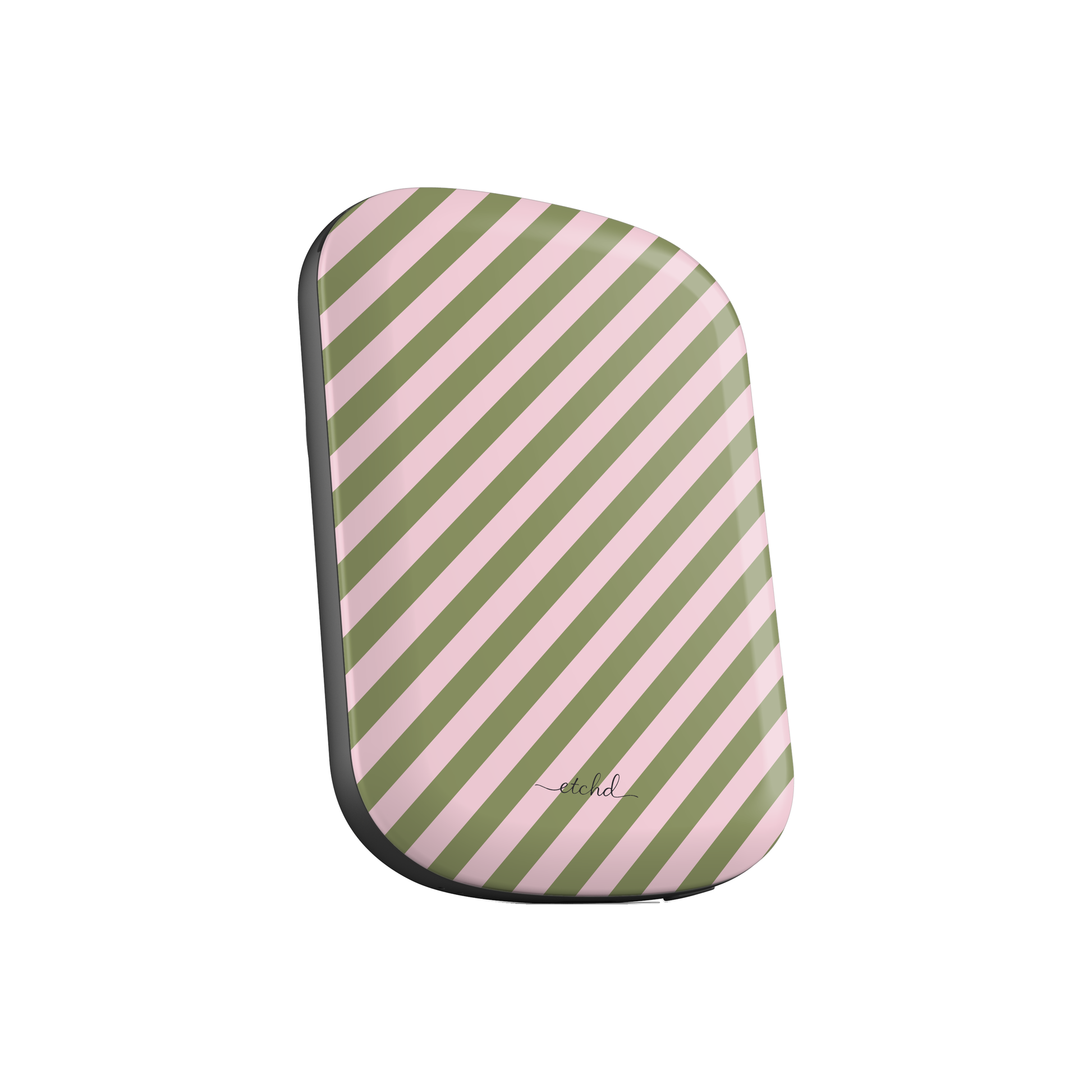 Green & Pink Striped Diagonal Batería externa magnética de etchd, vista 2