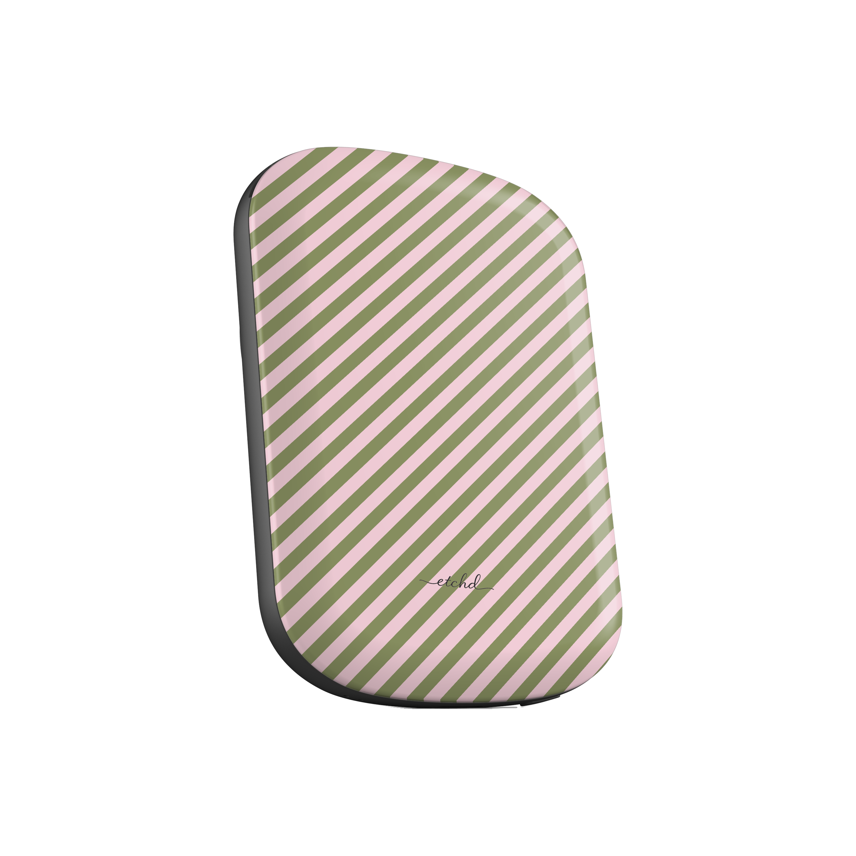 Green & Pink Striped Diagonal Magnetic Powerbank by etchd, view 2