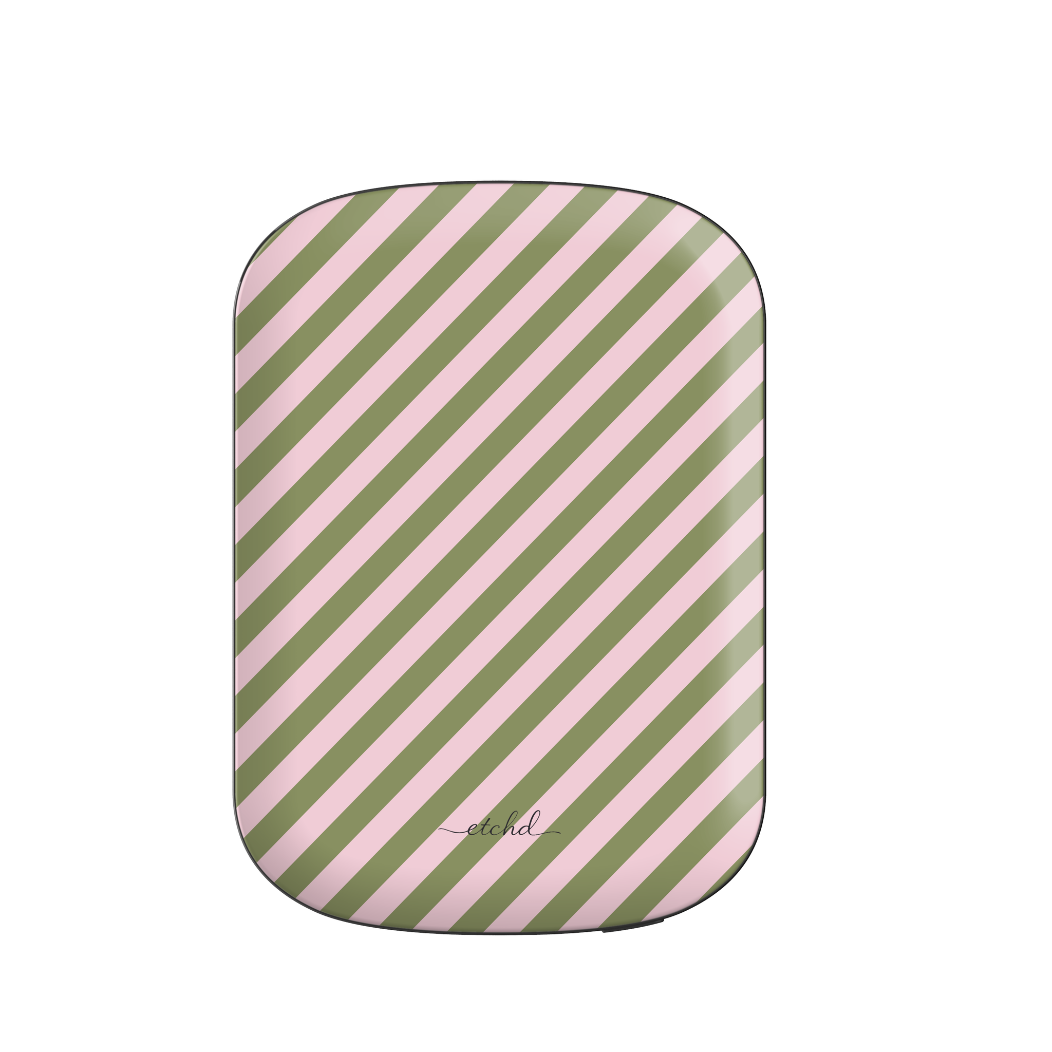 Green & Pink Striped Diagonal Batería externa magnética de etchd