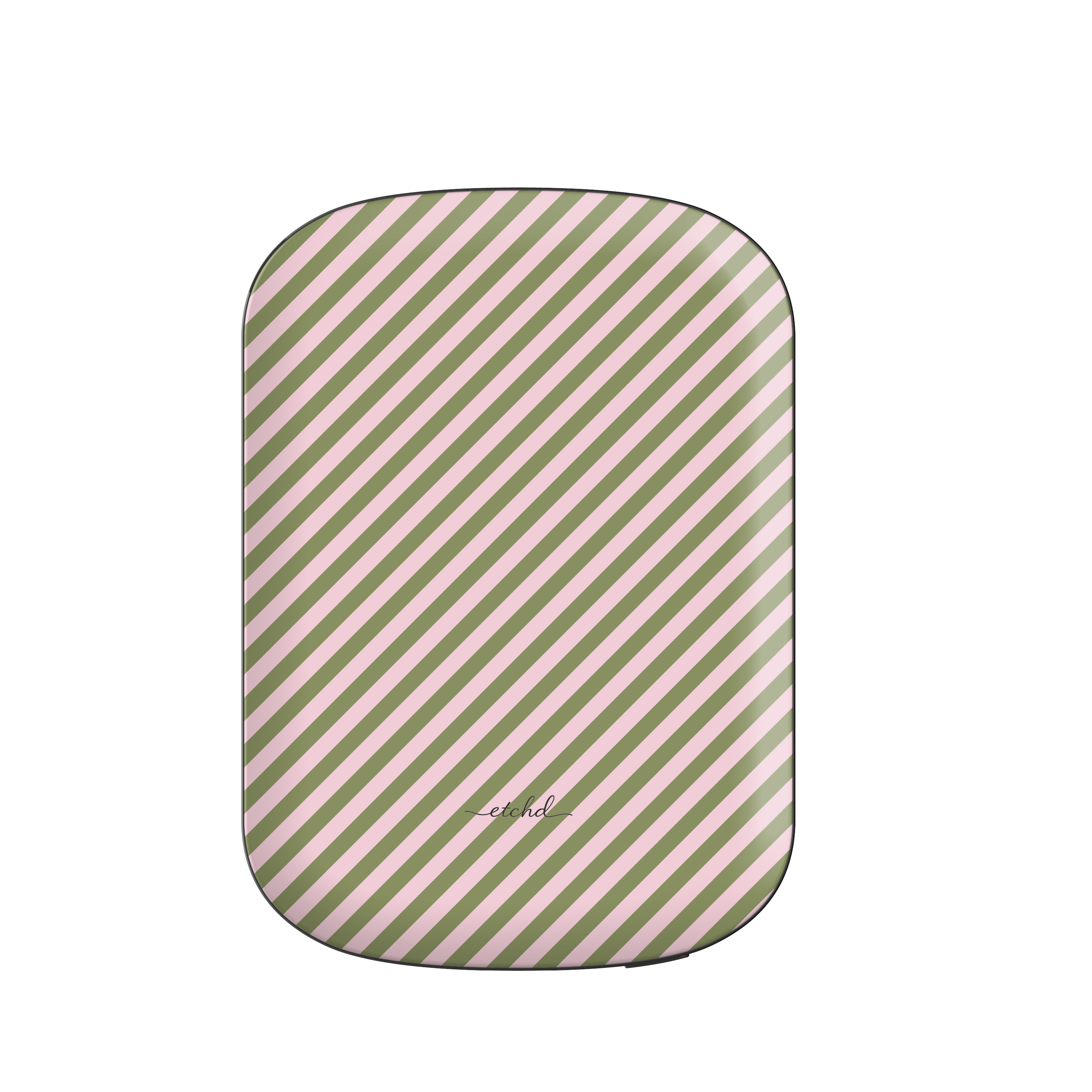 Green & Pink Striped Diagonal Magnetic Powerbank by etchd