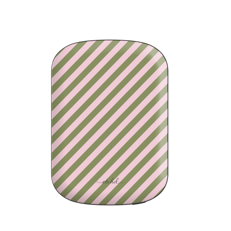 Green & Pink Striped Diagonal Batería externa magnética de etchd
