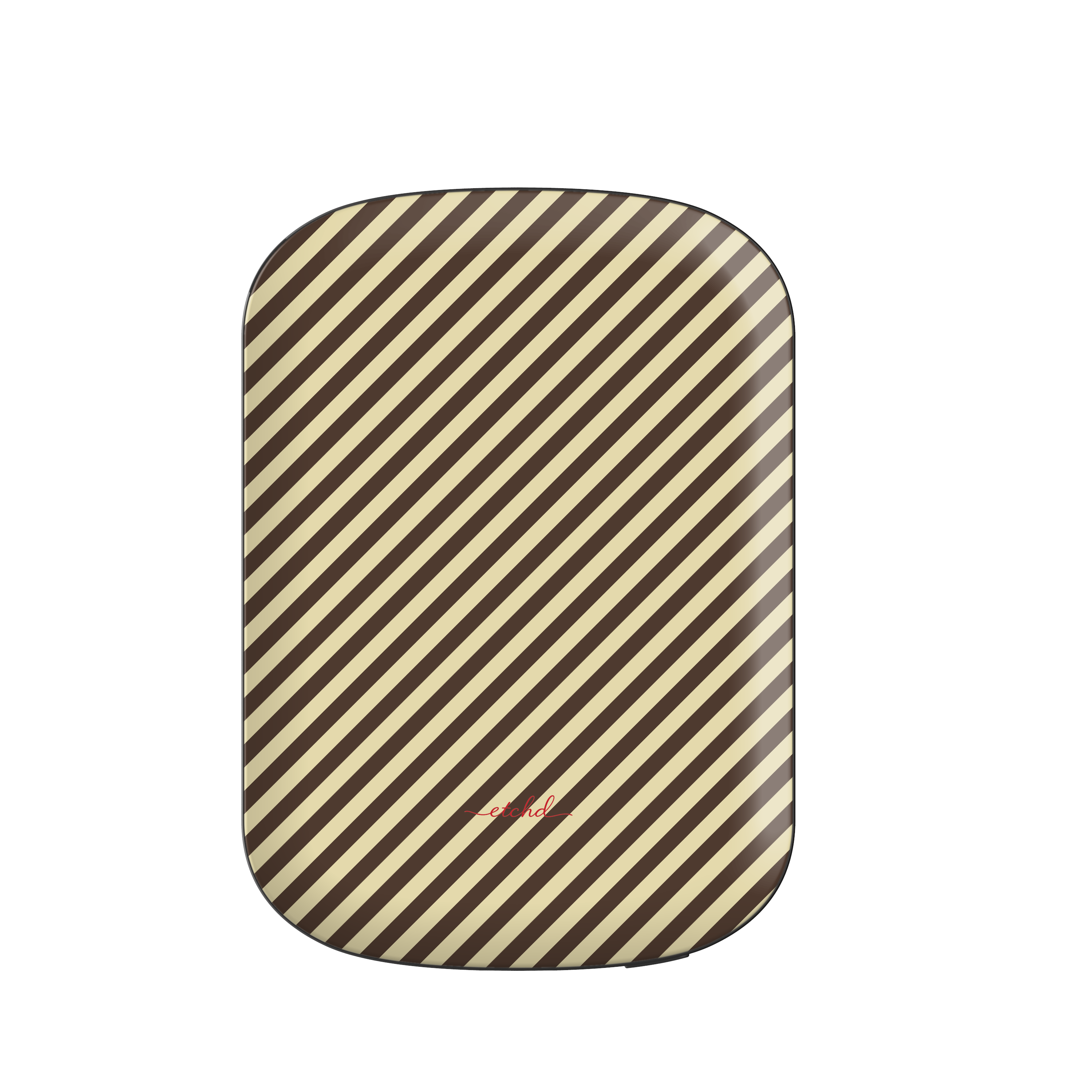 Butter & Brown Striped Diagonal Magnetic Powerbank by etchd