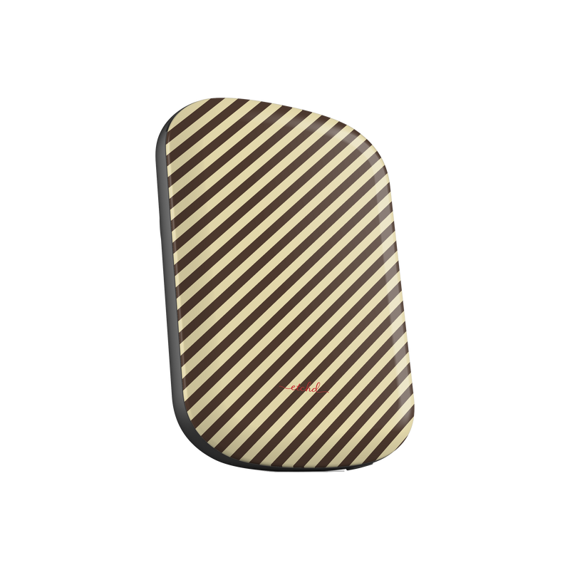 Butter & Brown Striped Diagonal Magnetic Powerbank by etchd, view 2