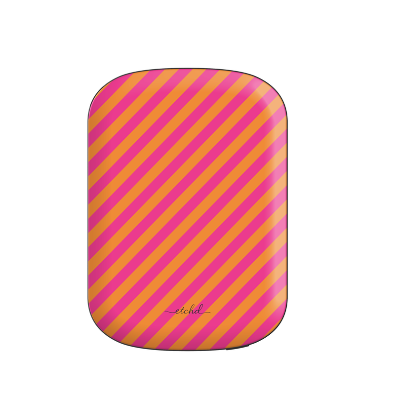 Pink & Orange Striped Diagonal Powerbank magnetico di etchd