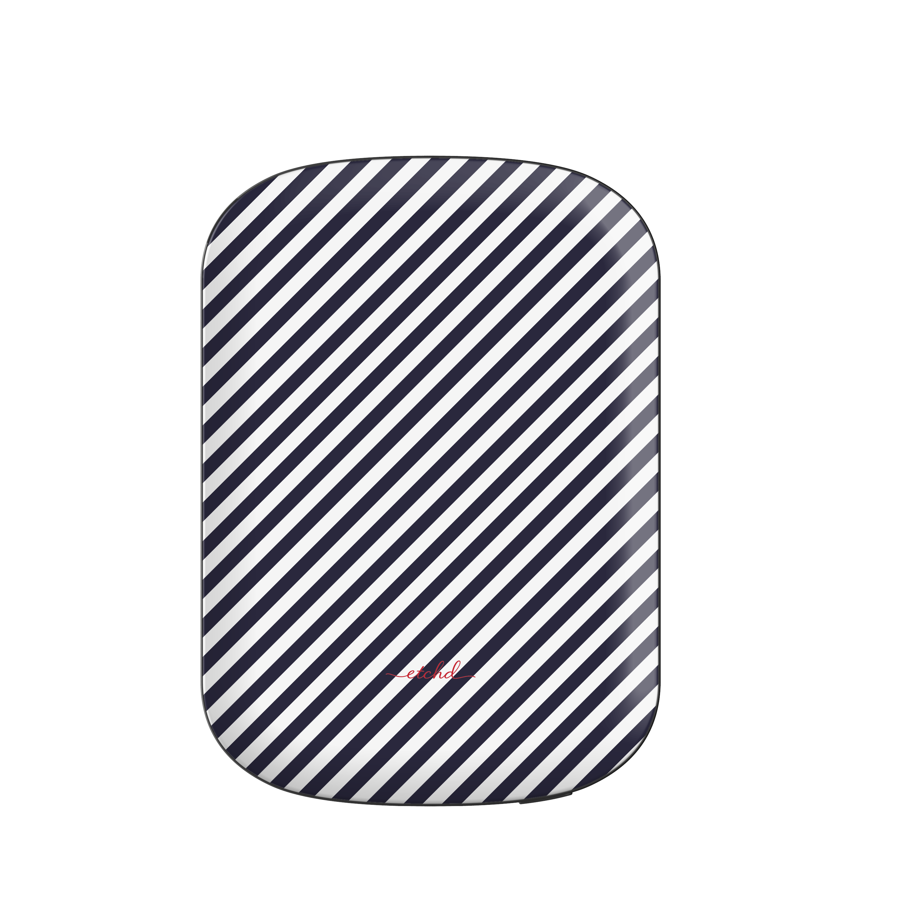 Navy & White Striped Diagonal Magnetic Powerbank by etchd