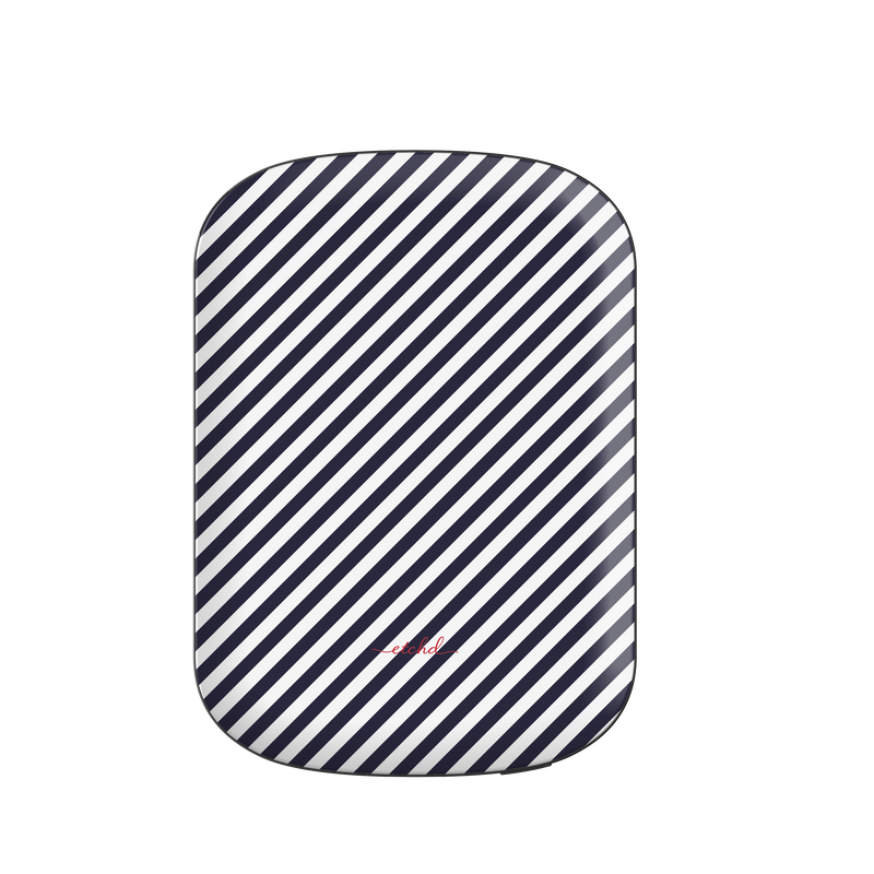 Navy & White Striped Diagonal Magnetic Powerbank by etchd