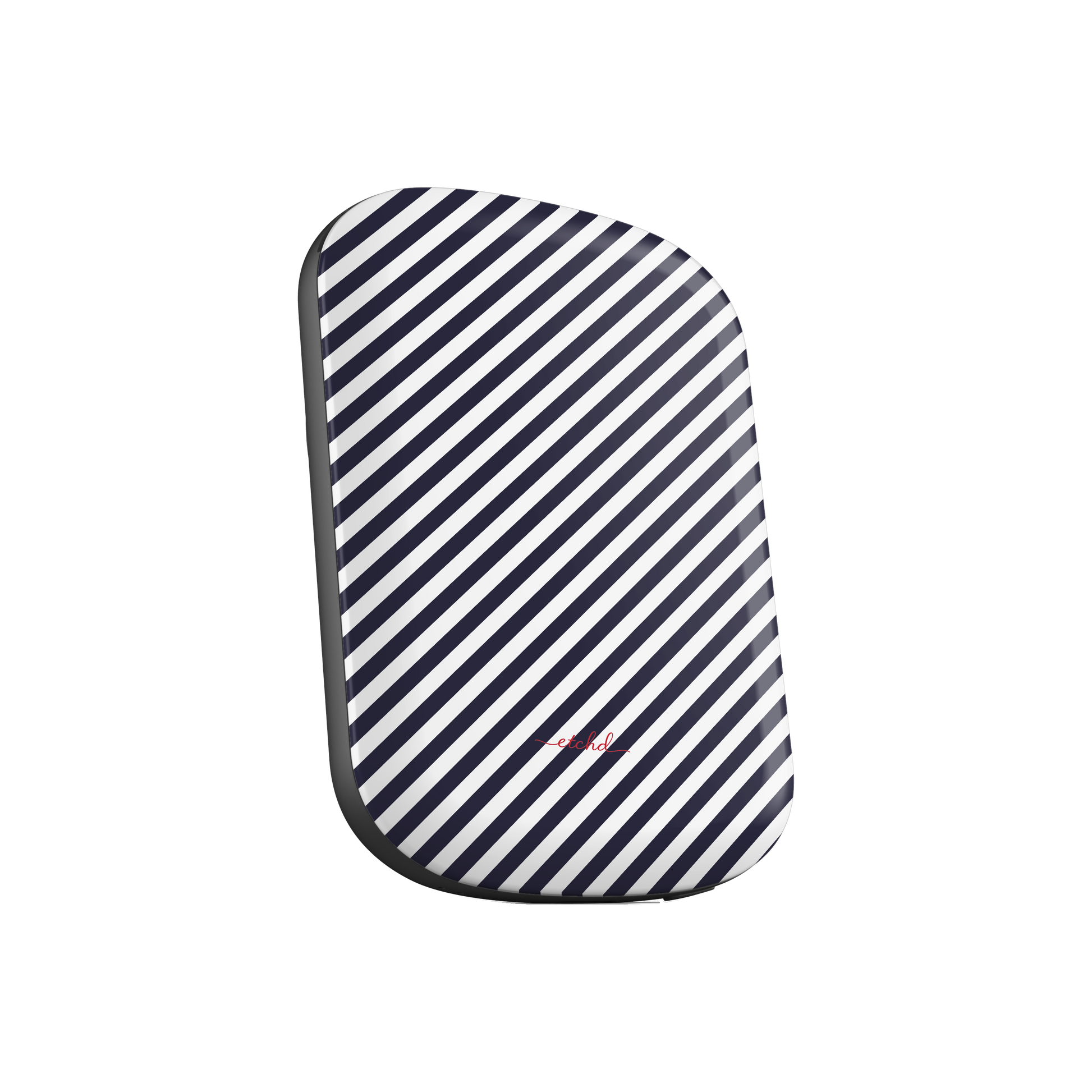 Navy & White Striped Diagonal Magnetic Powerbank by etchd, view 2