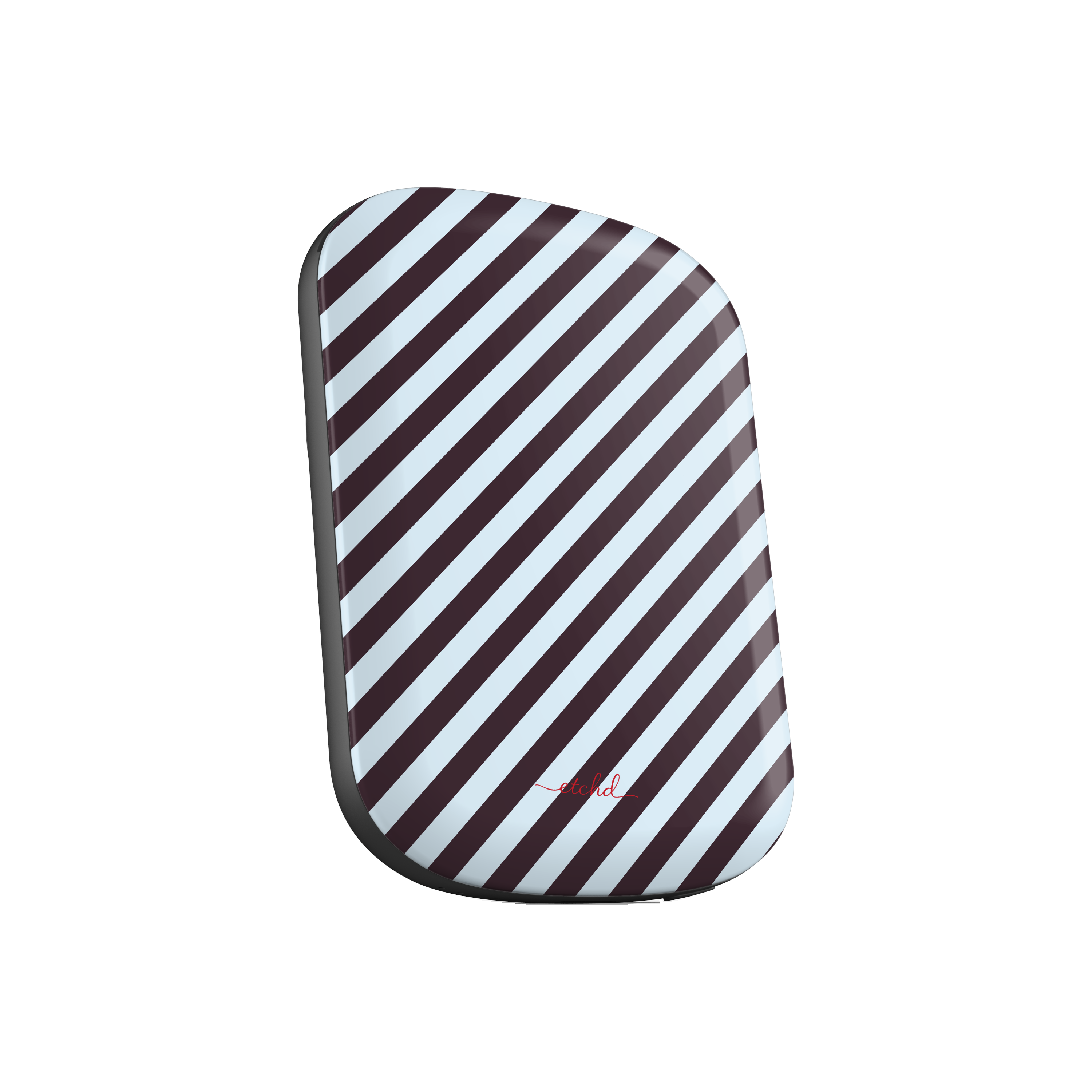 Plum & Blue Striped Diagonal Powerbank magnetico di etchd, vista 2
