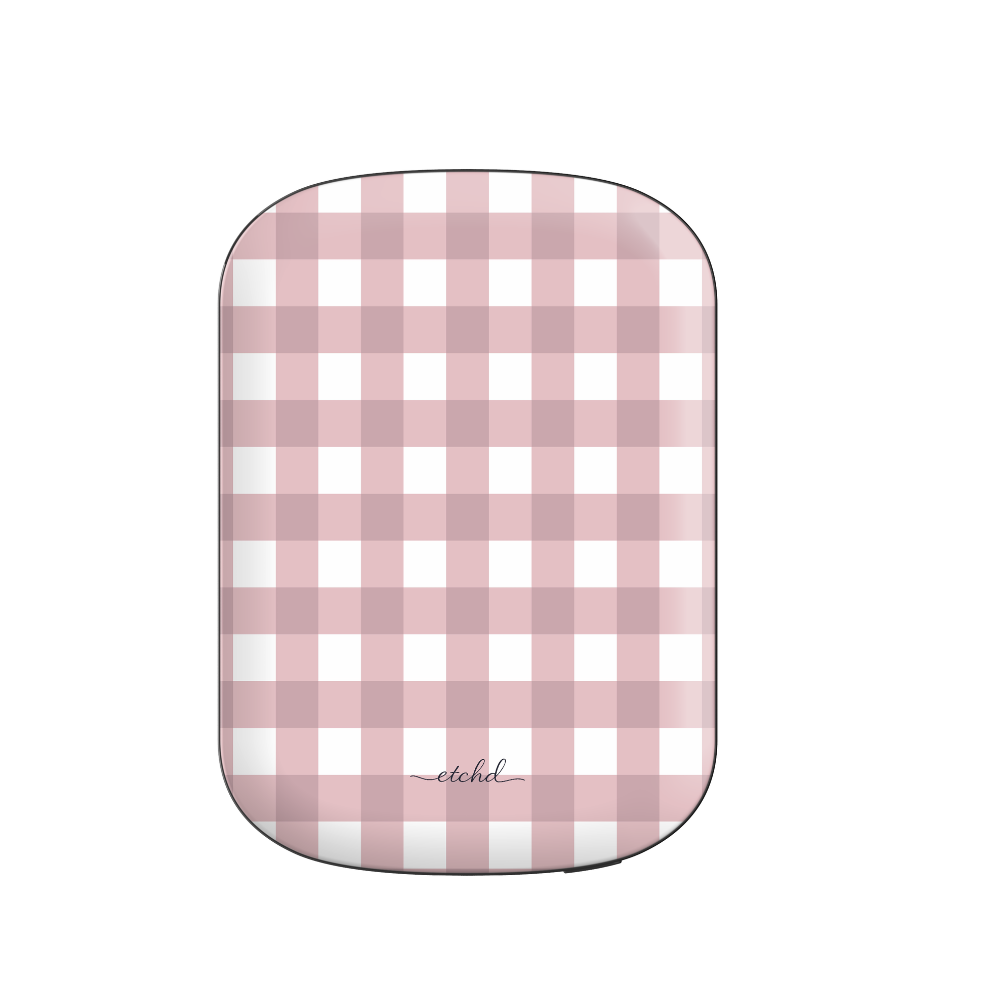 Pink & White Gingham Batería externa magnética de etchd