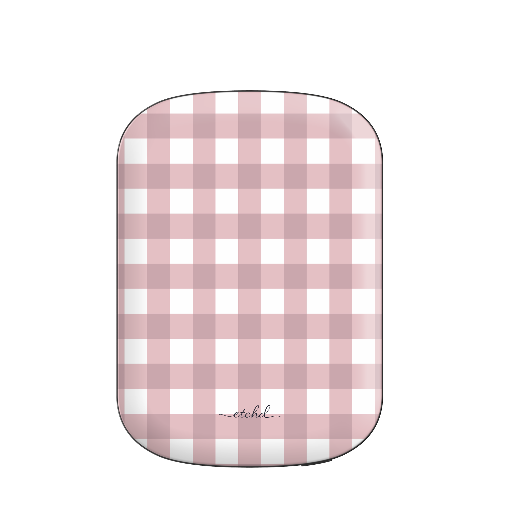 Pink & White Gingham Batería externa magnética de etchd