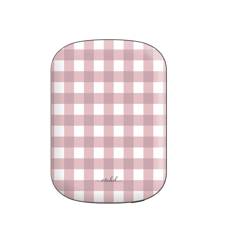 Pink & White Gingham Batería externa magnética de etchd