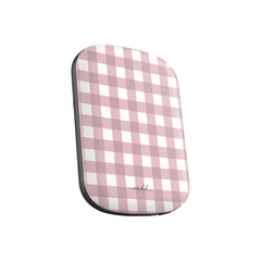 Pink & White Gingham Batería externa magnética de etchd, vista 2