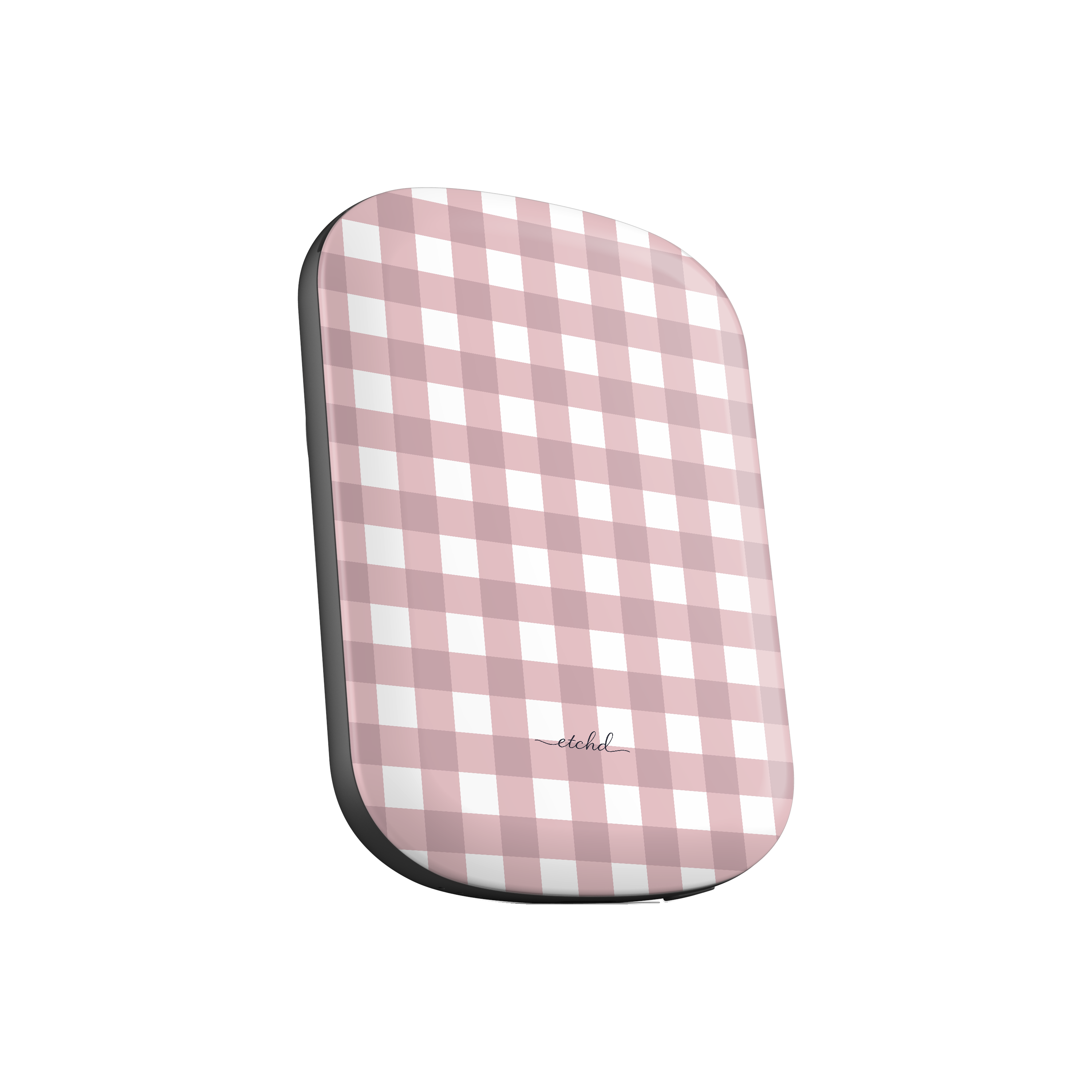 Pink & White Gingham Magnetic Powerbank by etchd, view 2