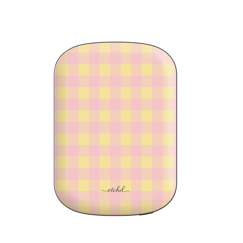 Butter & Pink Gingham Batería externa magnética de etchd