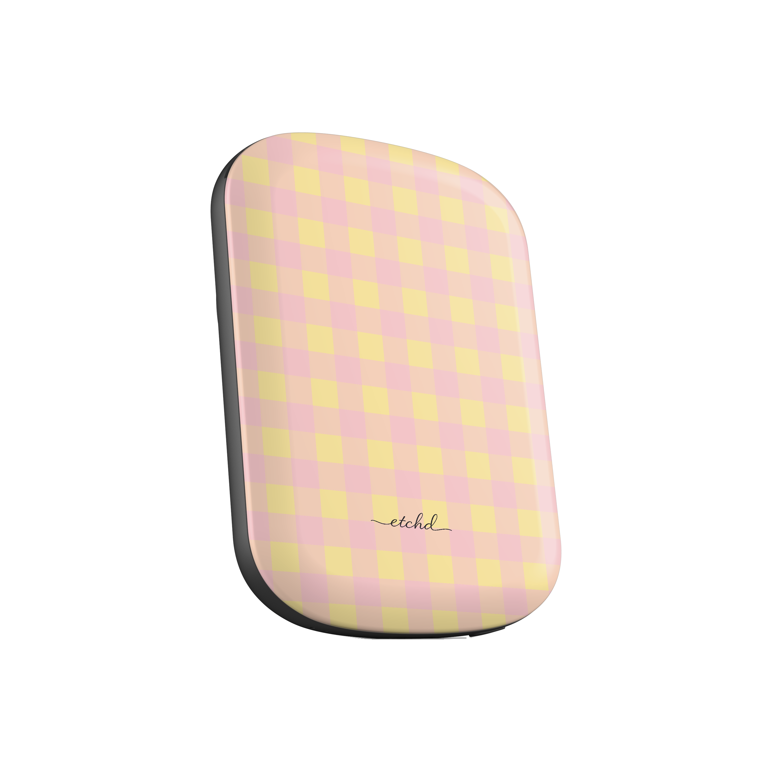 Butter & Pink Gingham Magnetic Powerbank by etchd, view 2