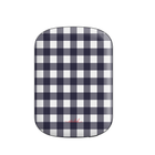 White & Navy Gingham Powerbank magnetico