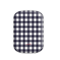 White & Navy Gingham Magnetic Powerbank by etchd