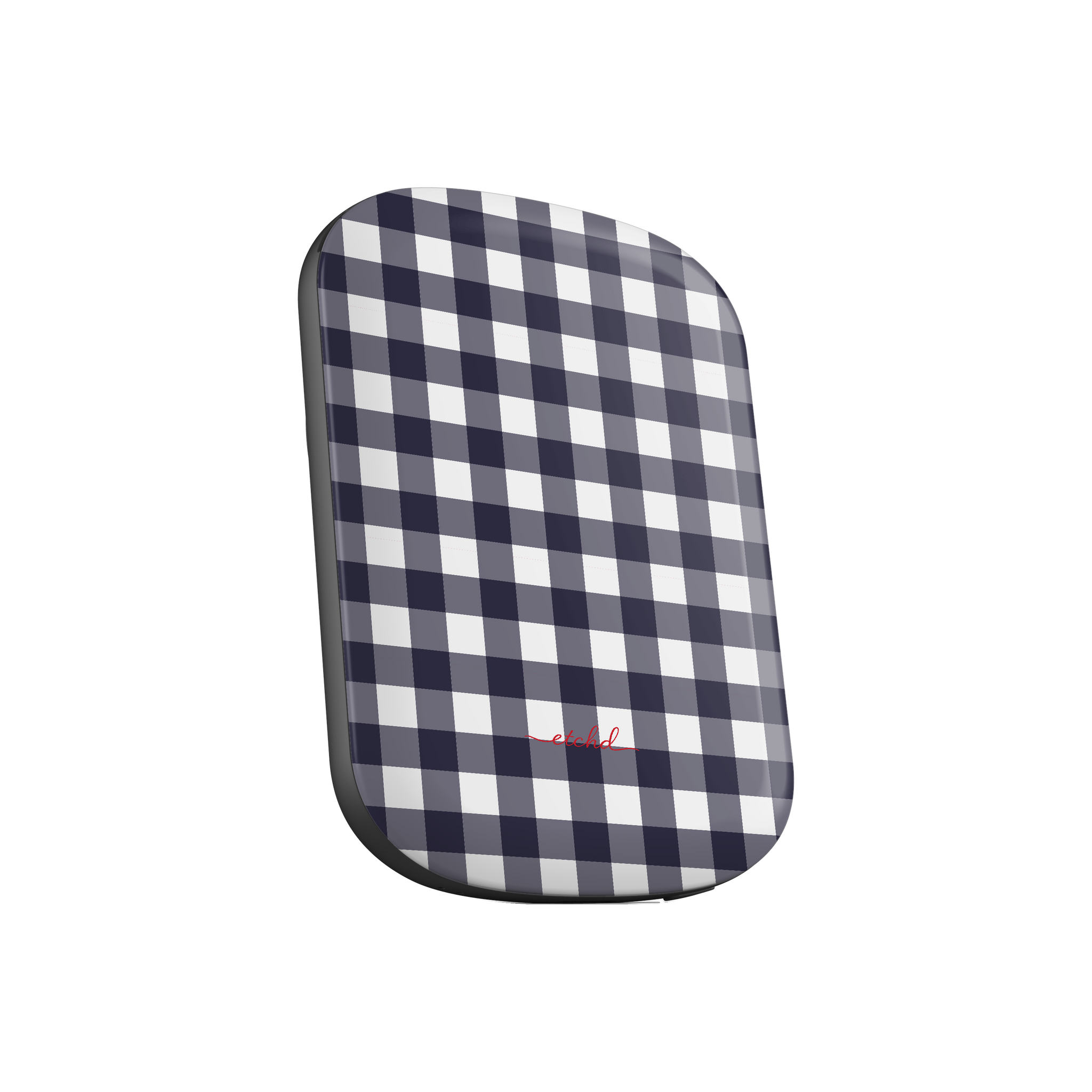 White & Navy Gingham Magnetic Powerbank by etchd, view 2