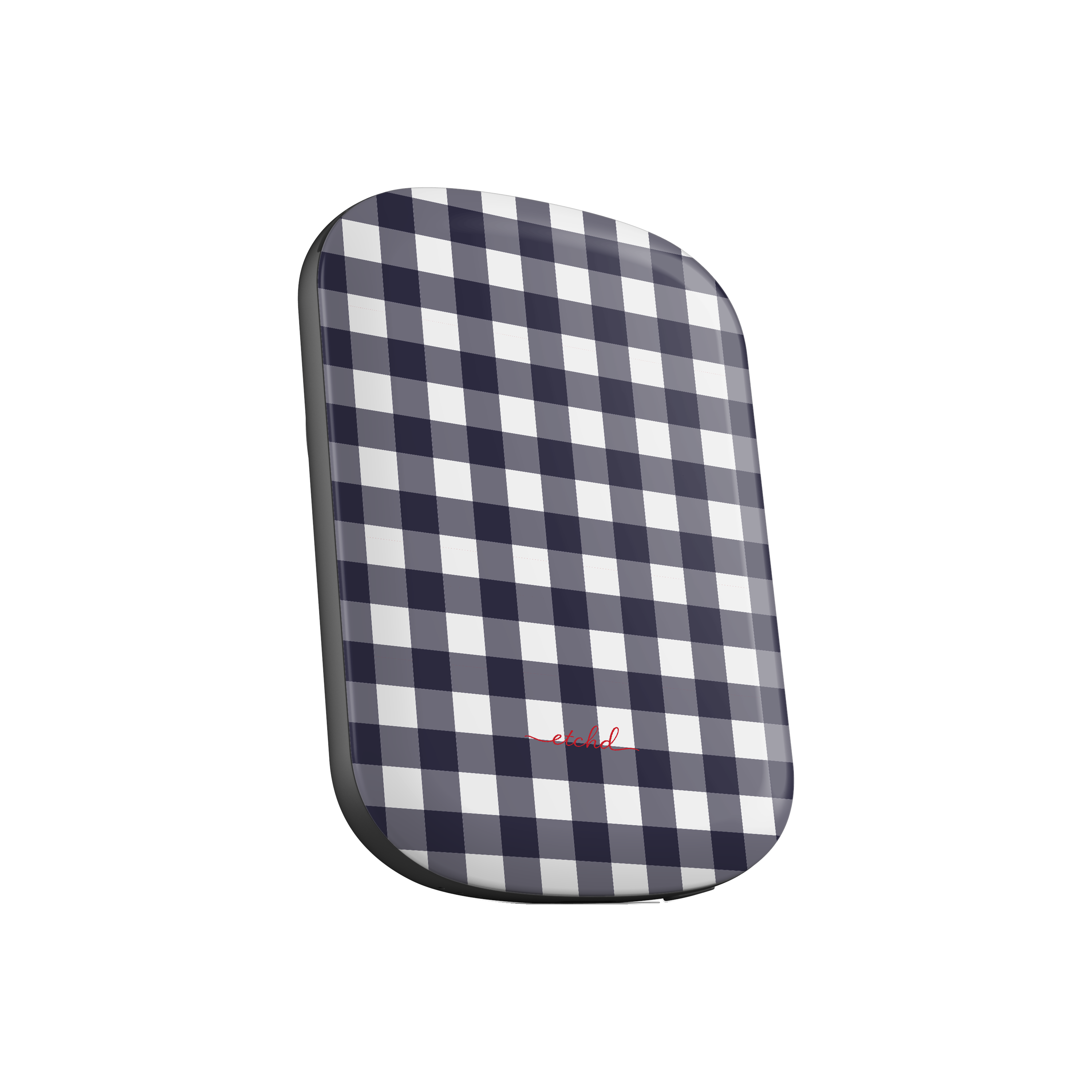 White & Navy Gingham Magnetic Powerbank by etchd, view 2