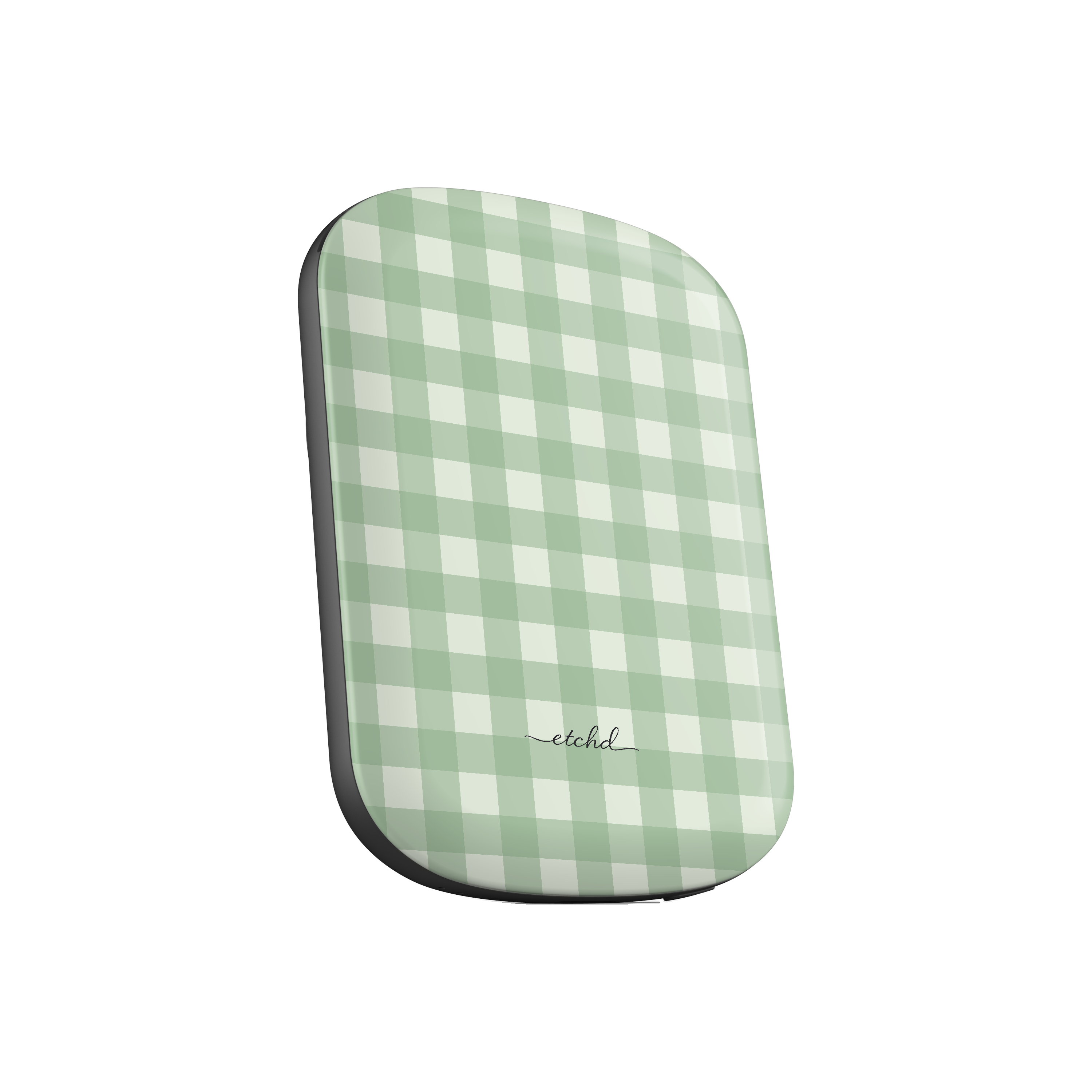 Sage & Cream Gingham Magnetic Powerbank by etchd, view 2
