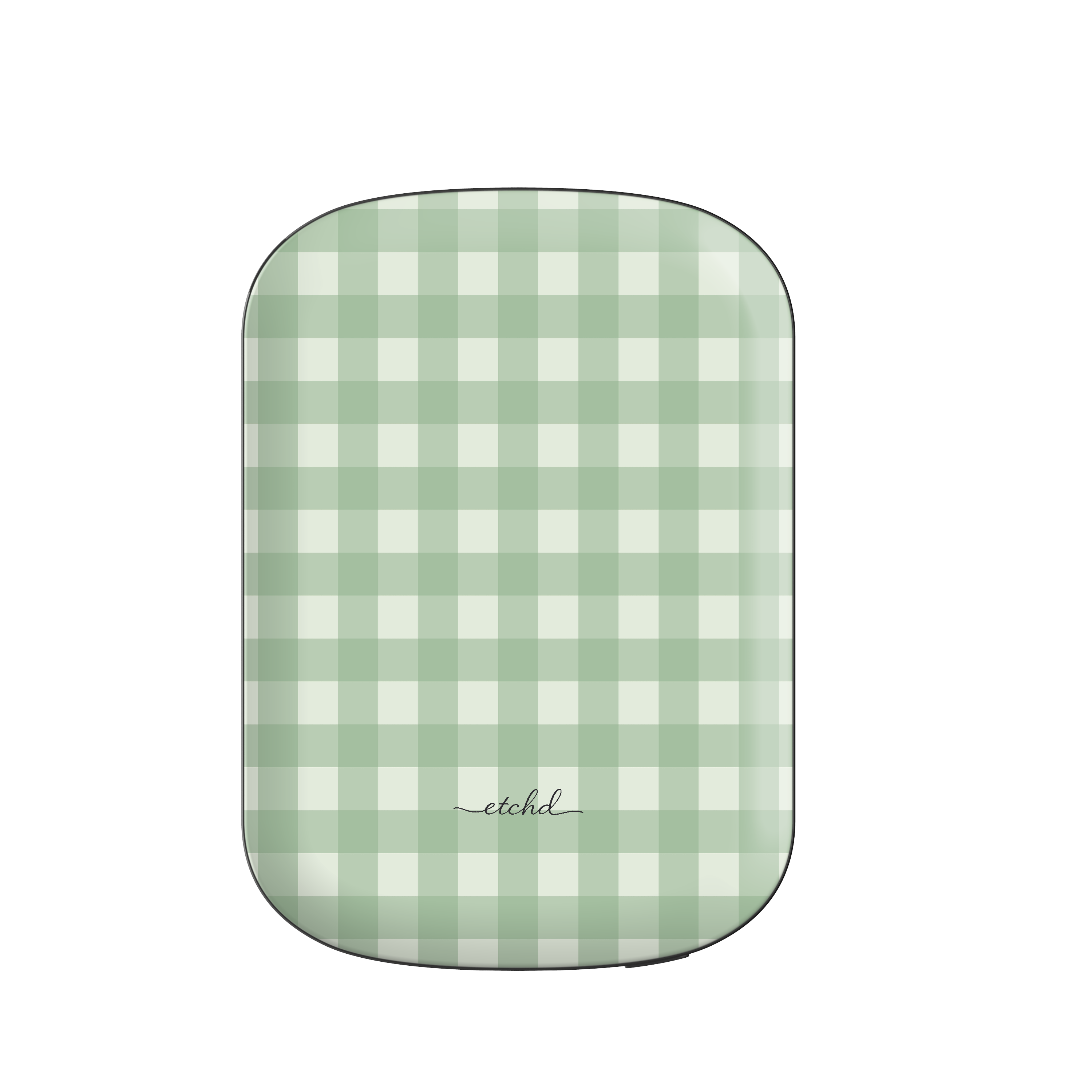 Sage & Cream Gingham Magnetic Powerbank by etchd