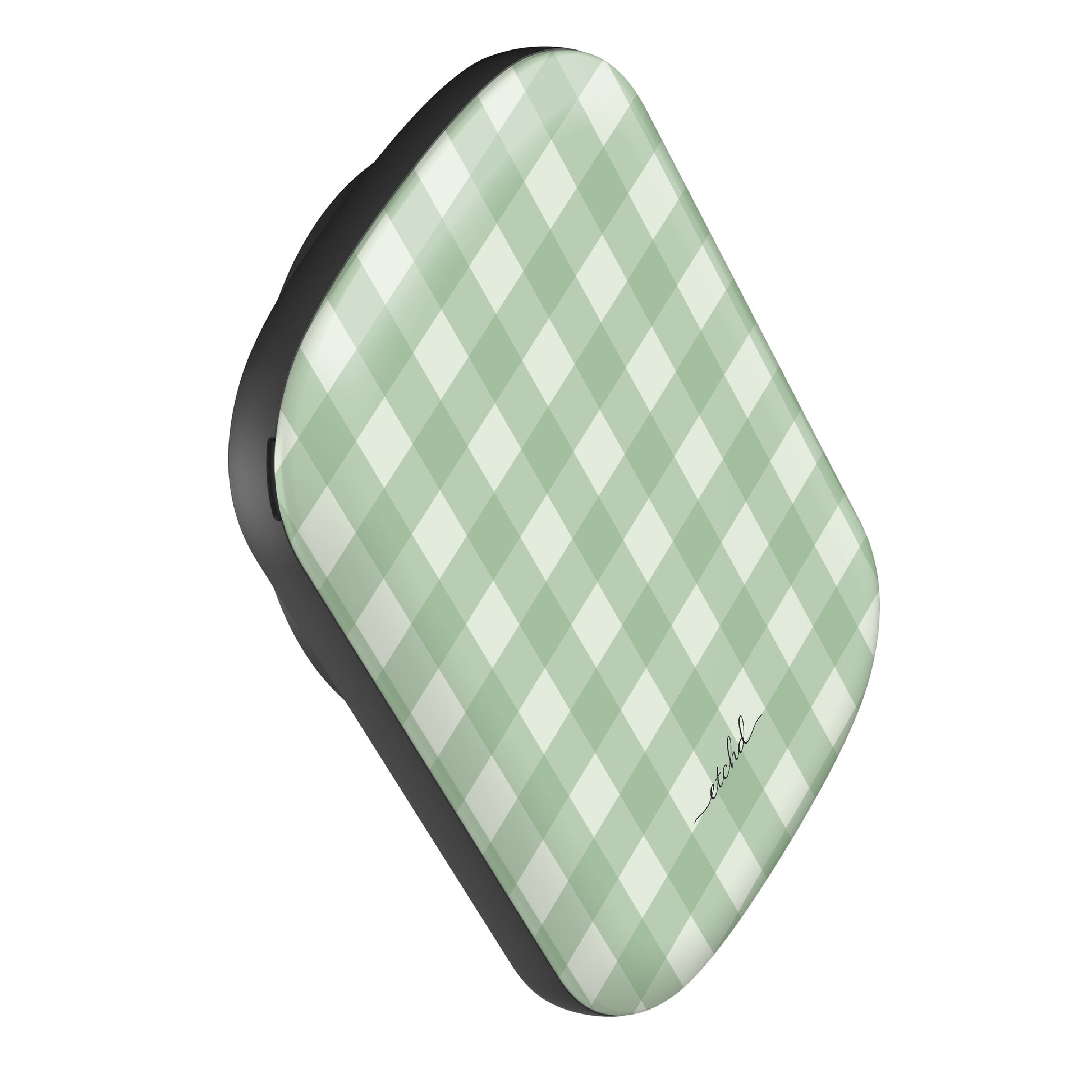 Sage & Cream Gingham Powerbank magnetico di etchd, vista 3