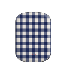 Navy & Cream Gingham Powerbank magnetico di etchd