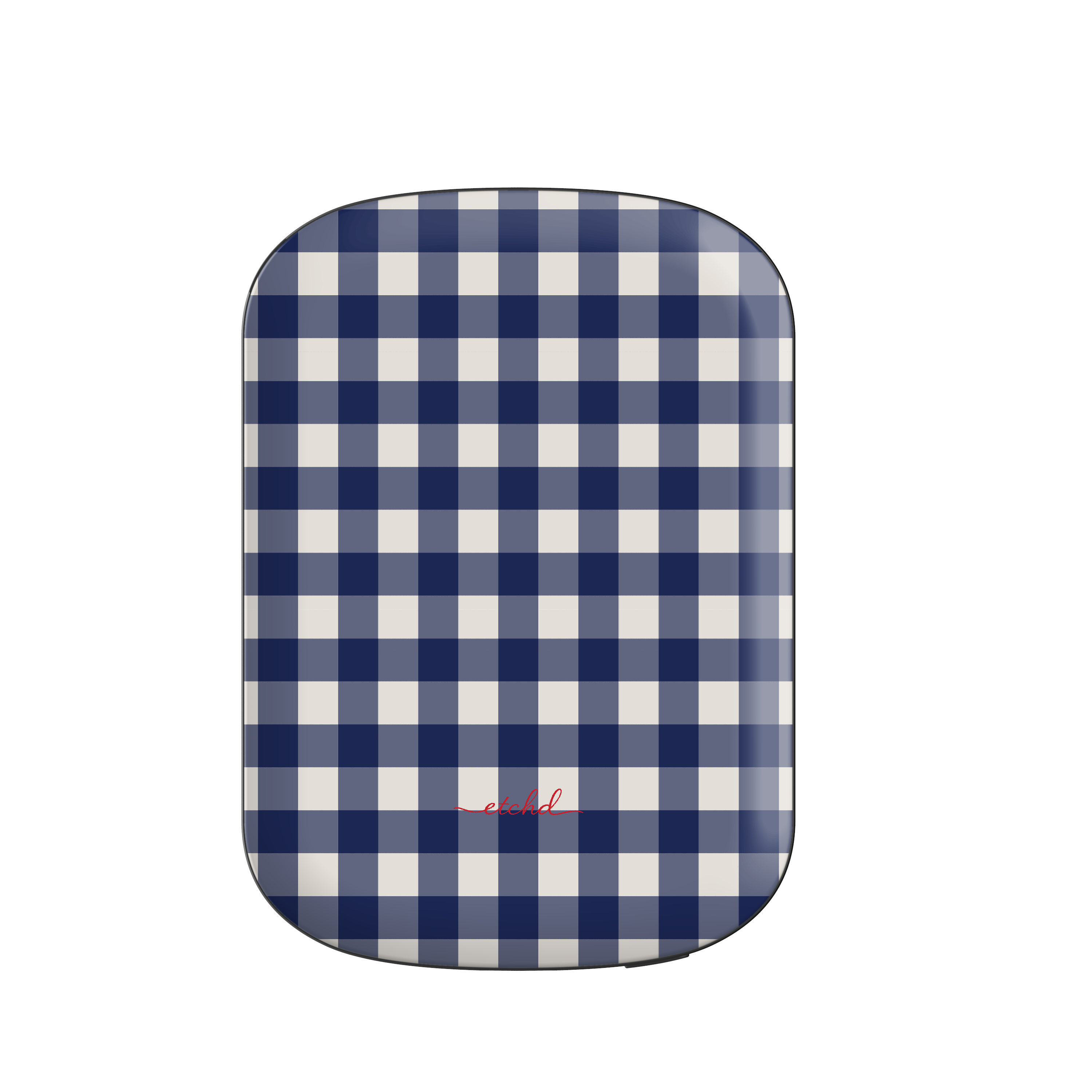 Navy & Cream Gingham Magnetic Powerbank by etchd