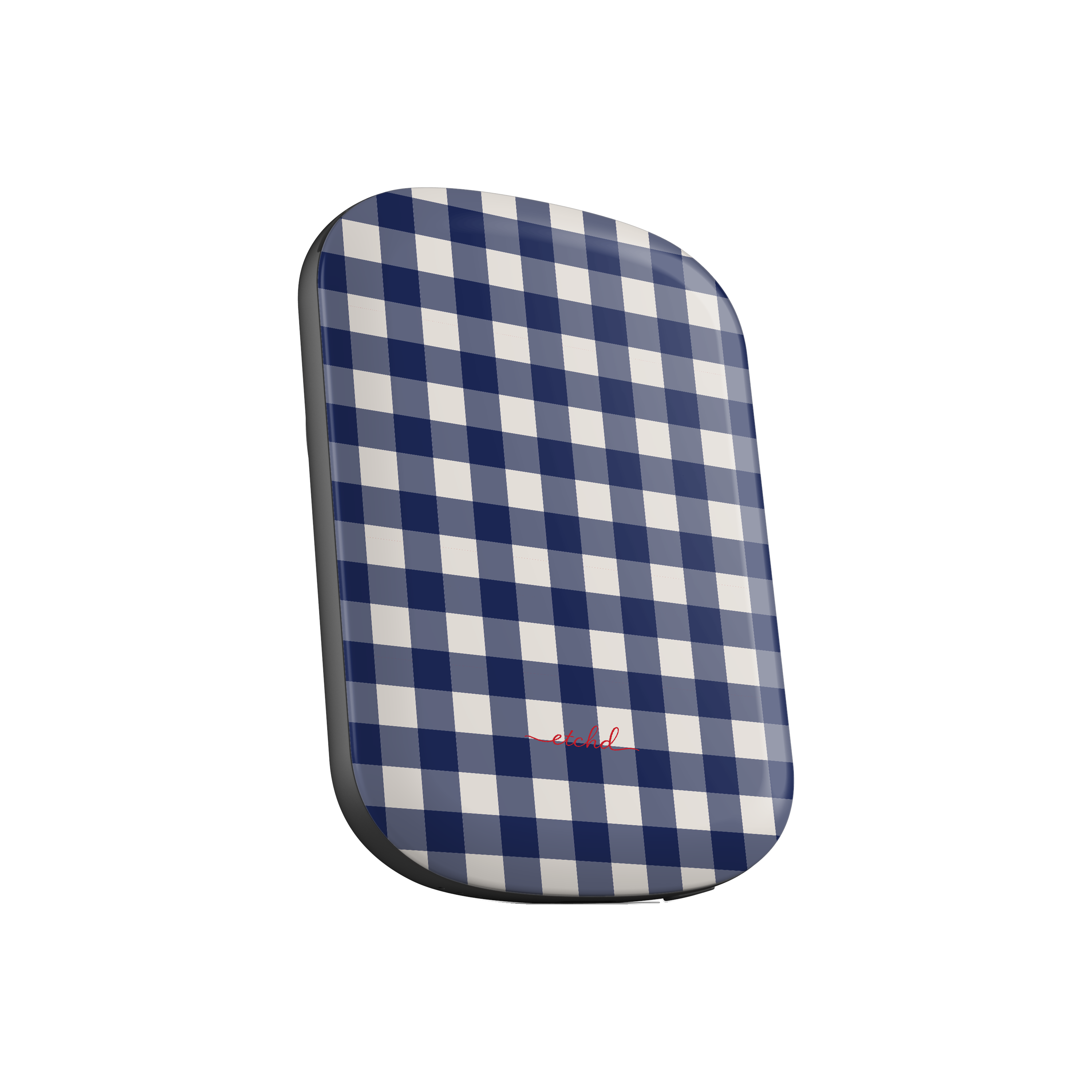 Navy & Cream Gingham Magnetic Powerbank by etchd, view 2