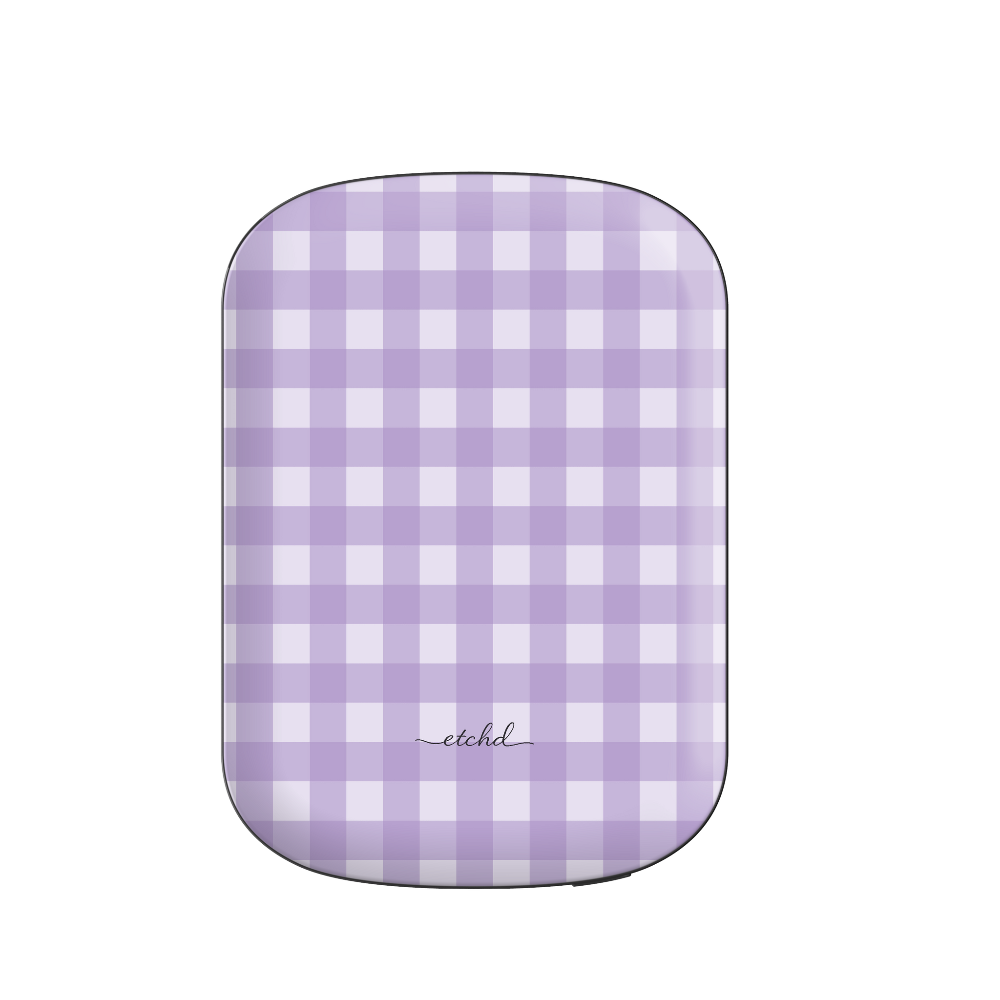 Lilac & Cream Gingham Magnetic Powerbank by etchd