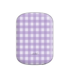 Lilac & Cream Gingham Magnetic Powerbank by etchd