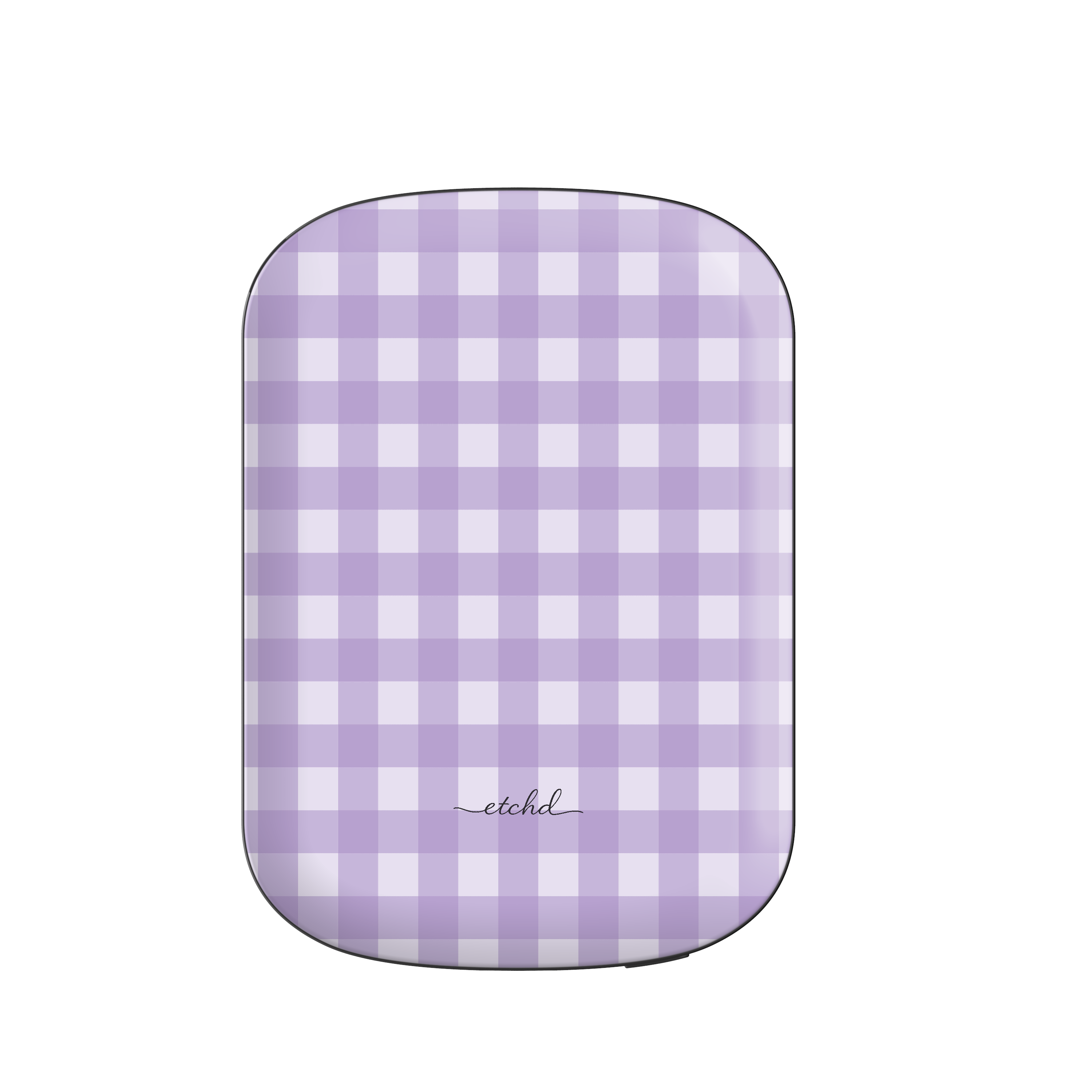 Lilac & Cream Gingham Magnetic Powerbank by etchd
