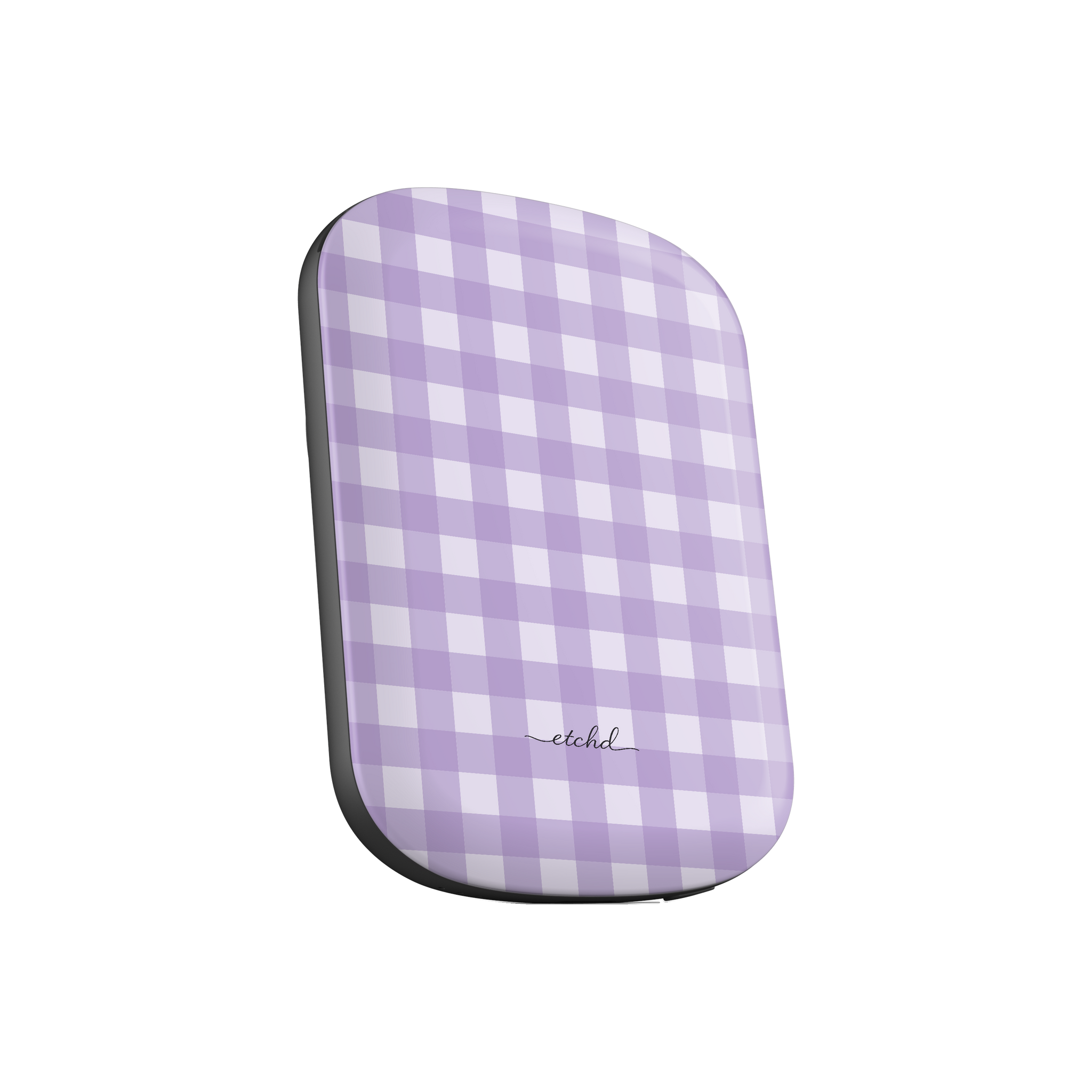 Lilac & Cream Gingham Magnetic Powerbank by etchd, view 2