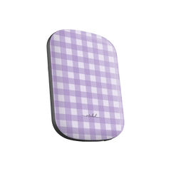 Lilac & Cream Gingham Magnetic Powerbank by etchd, view 2