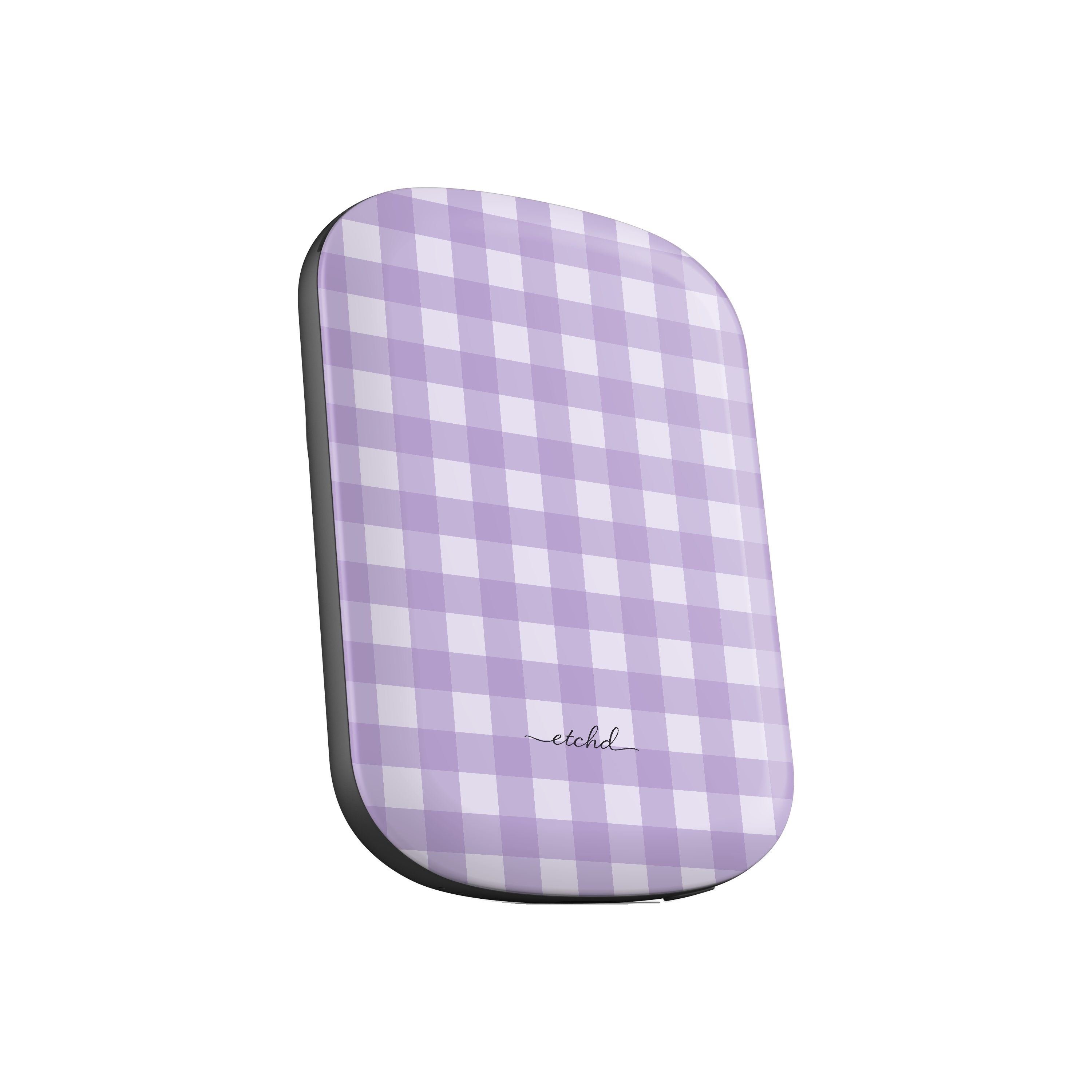 Lilac & Cream Gingham Magnetic Powerbank by etchd, view 2