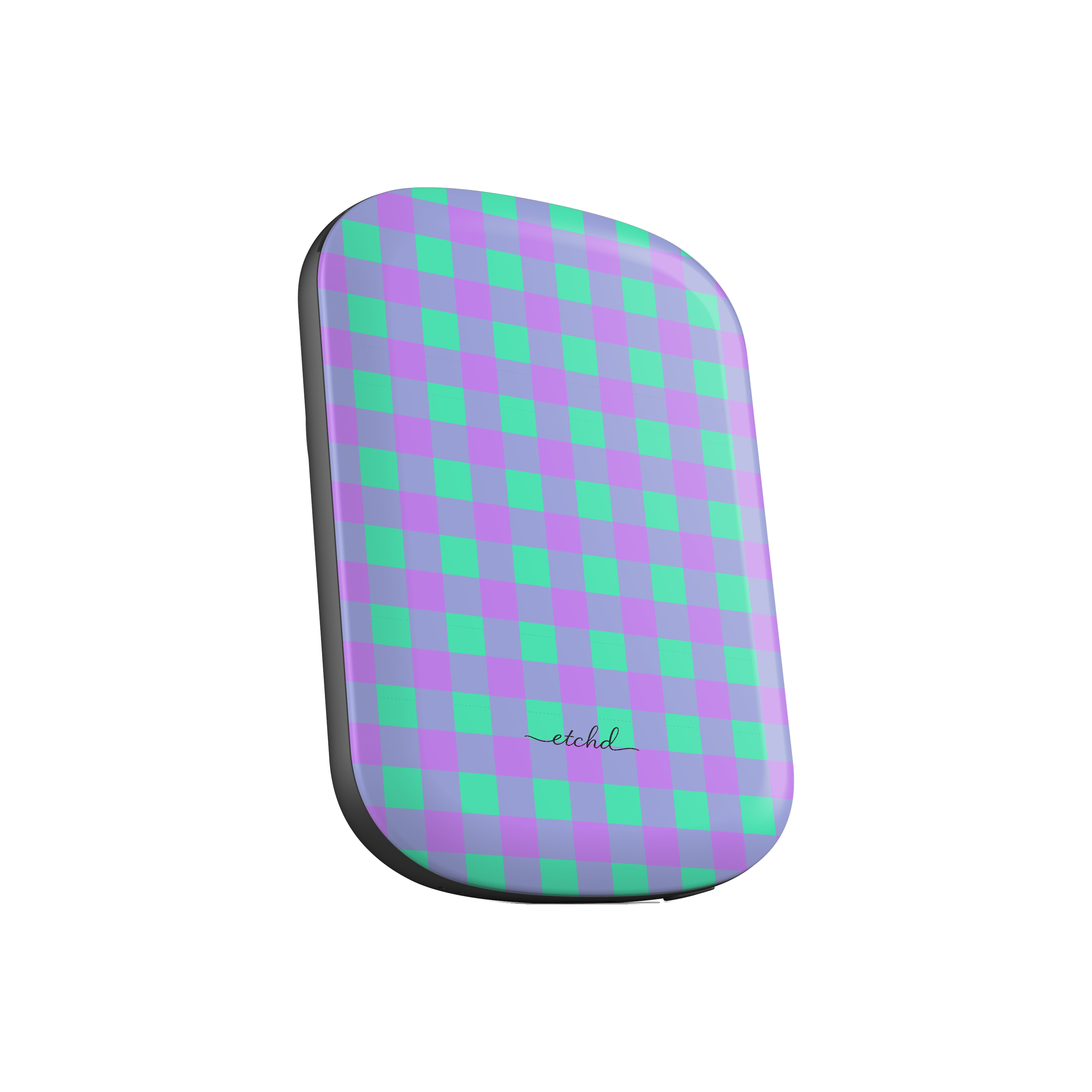 Hypermint & Lilac Gingham Magnetic Powerbank by etchd, view 2