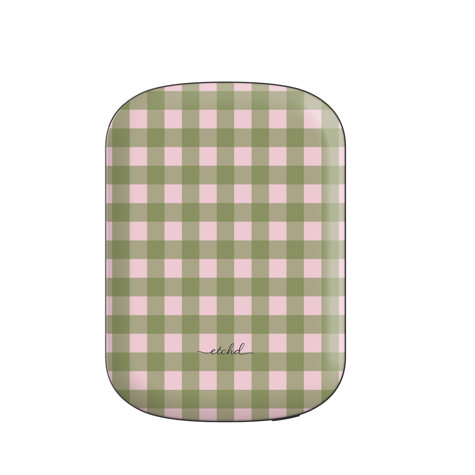 Green & Pink Gingham Magnetic Powerbank by etchd