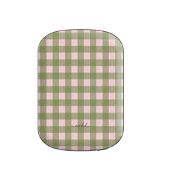 Green & Pink Gingham Magnetic Powerbank by etchd
