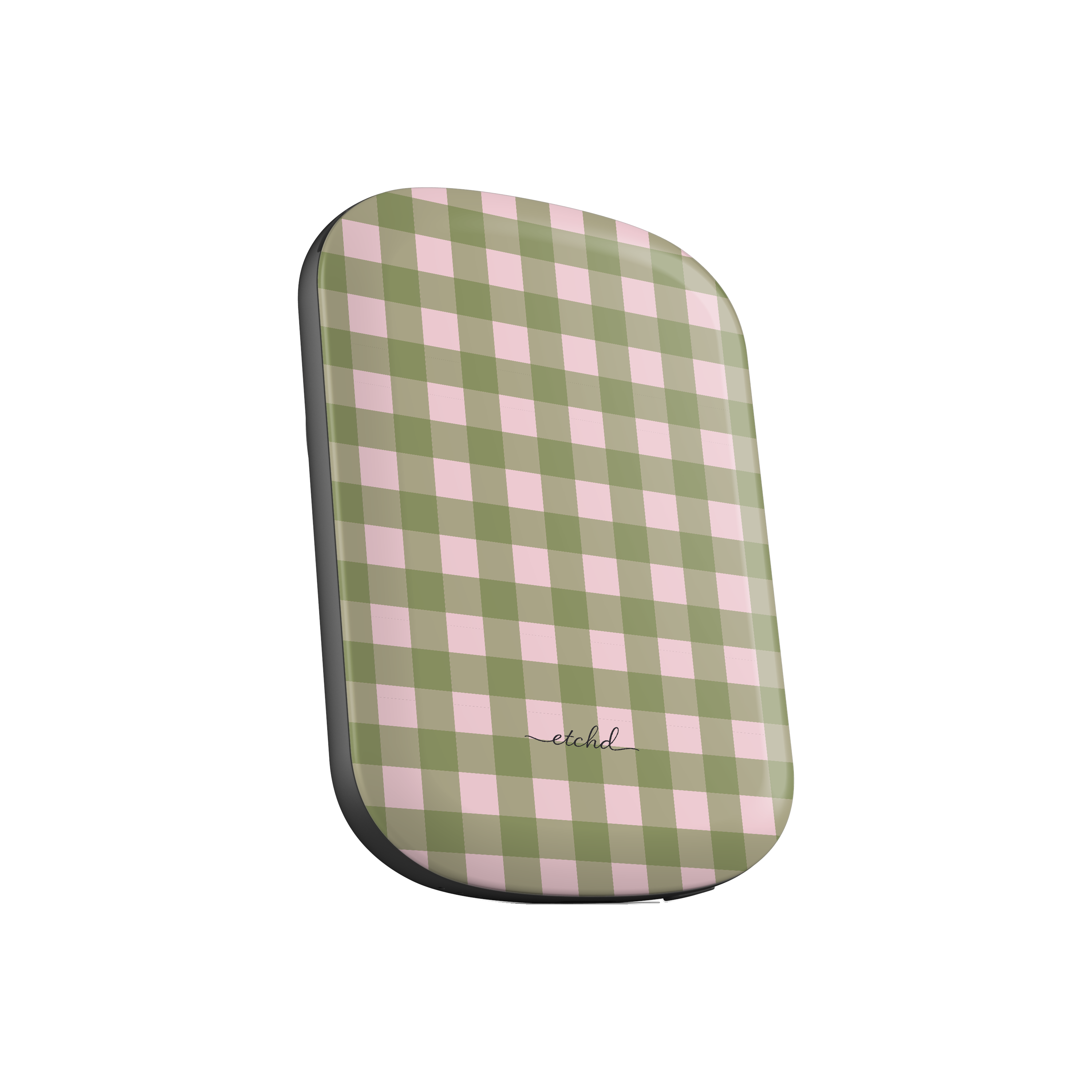 Green & Pink Gingham Magnetic Powerbank by etchd, view 2