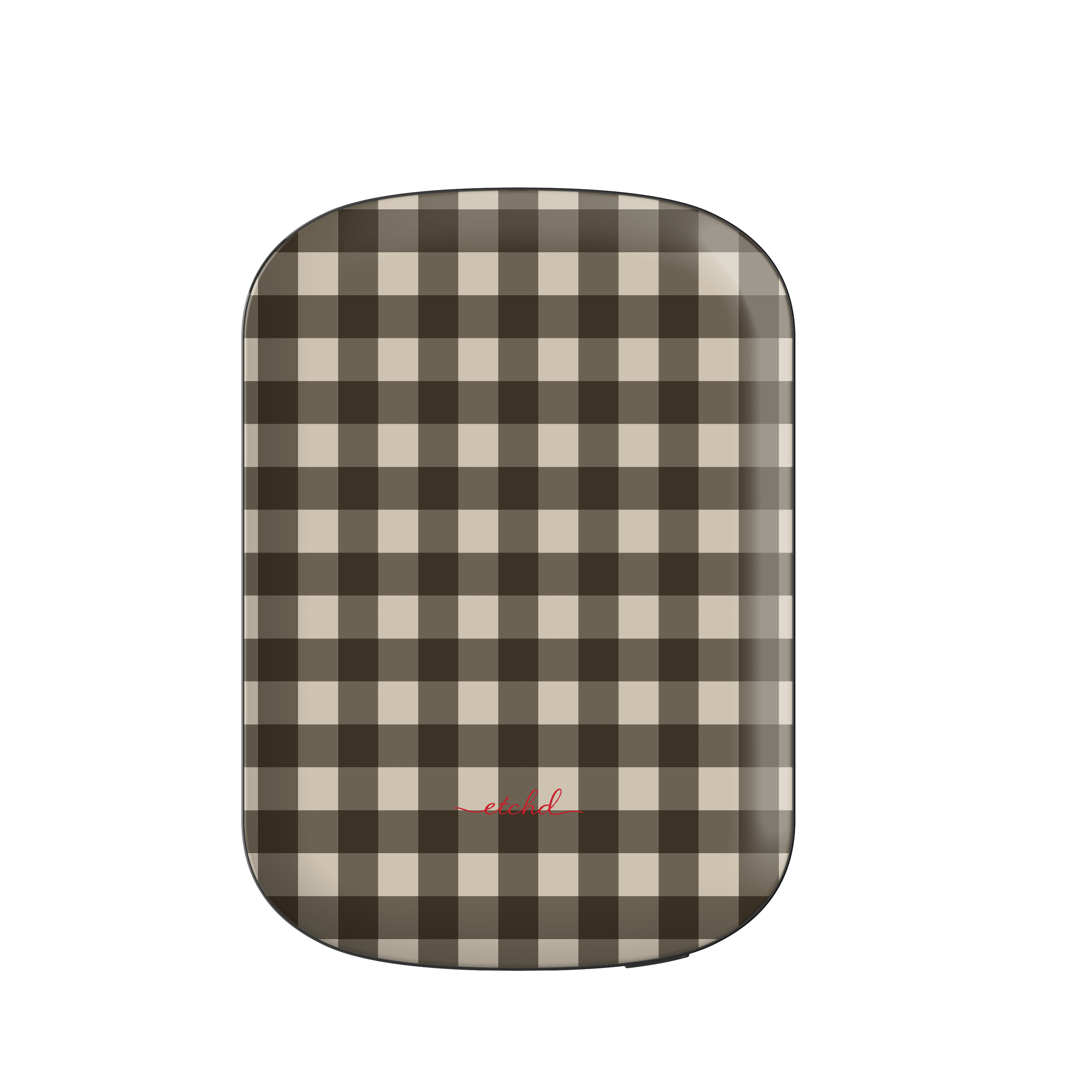 Cream & Brown Gingham Magnetic Powerbank by etchd