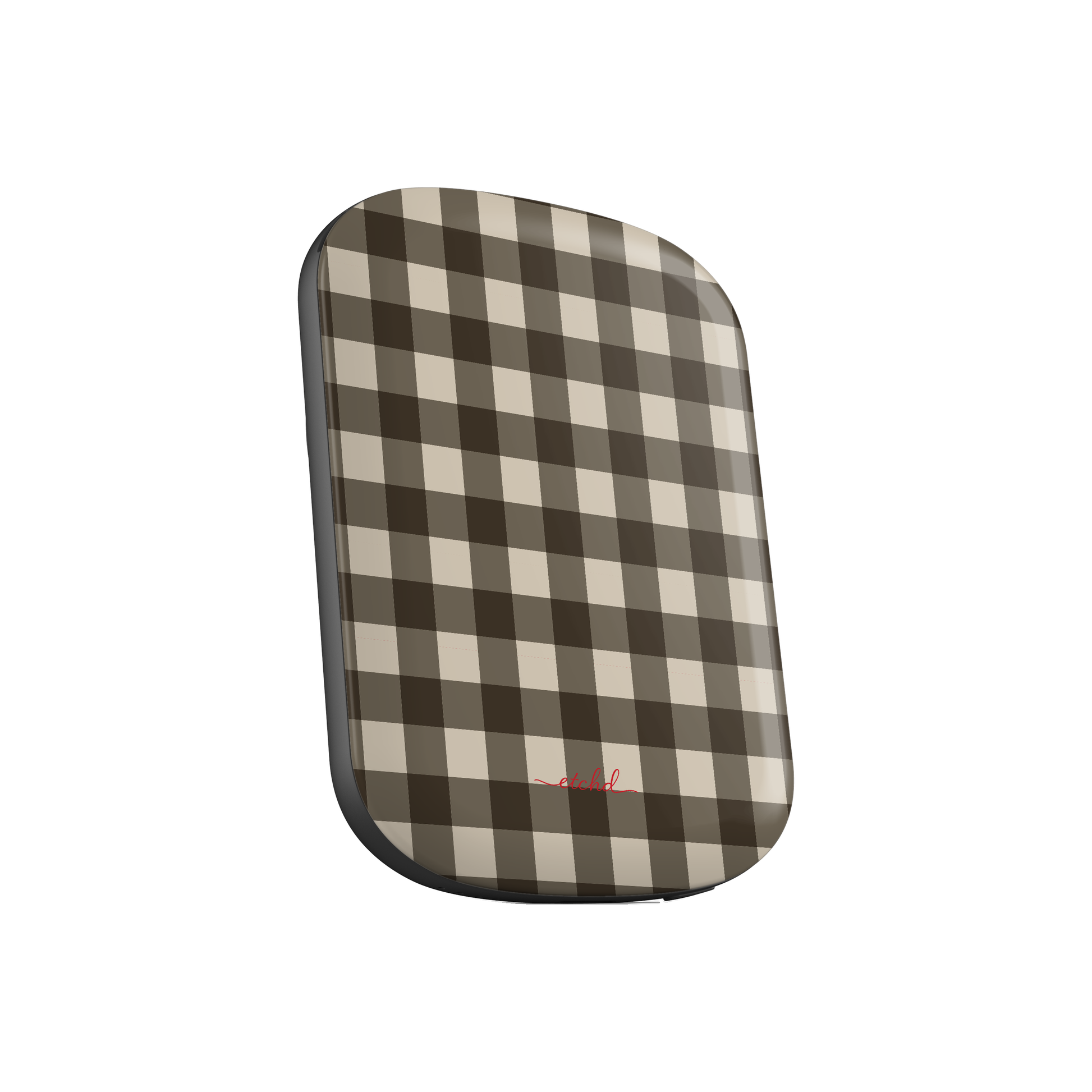 Cream & Brown Gingham Batería externa magnética de etchd, vista 2