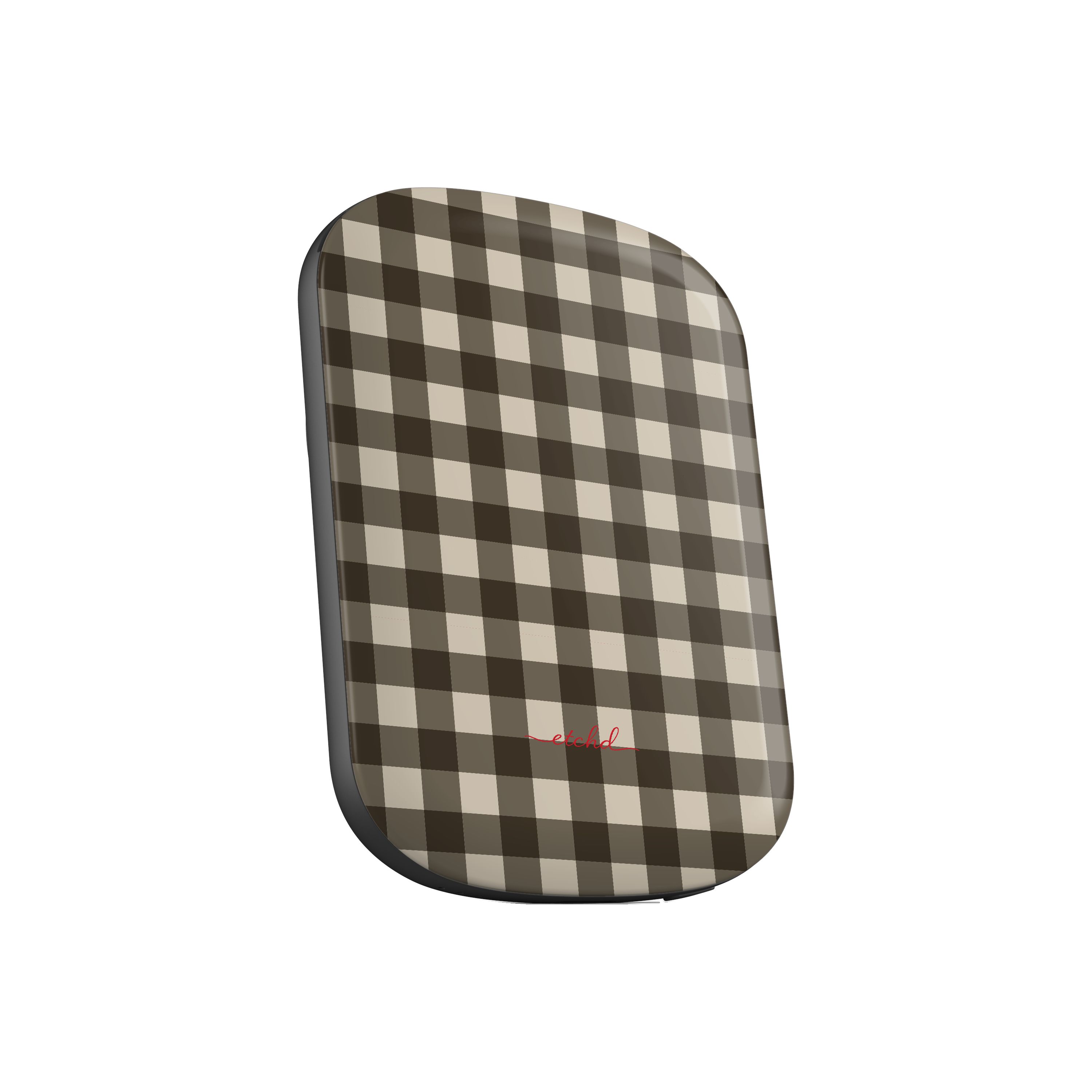 Cream & Brown Gingham Magnetic Powerbank by etchd, view 2