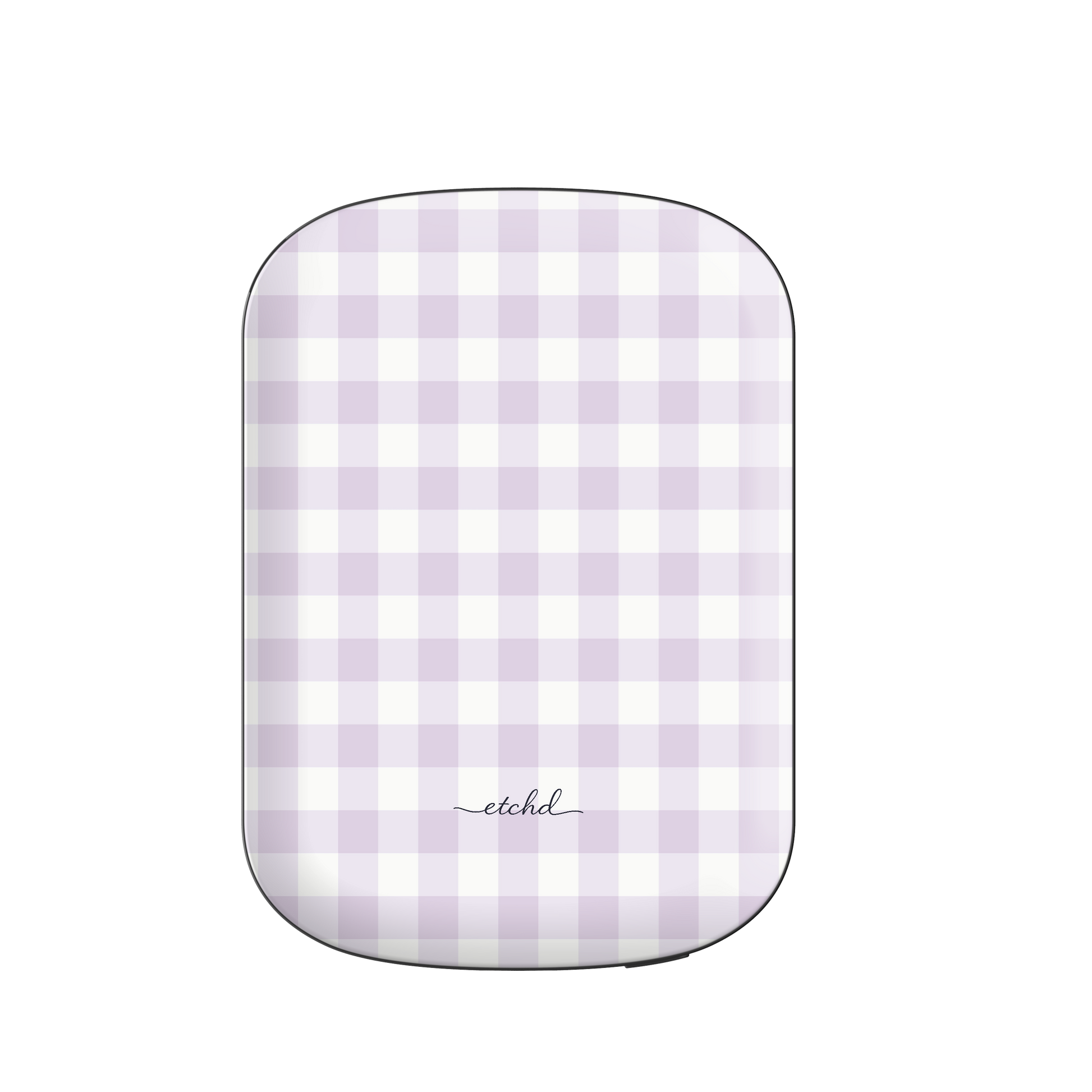Lilac & White Gingham Magnetic Powerbank by etchd